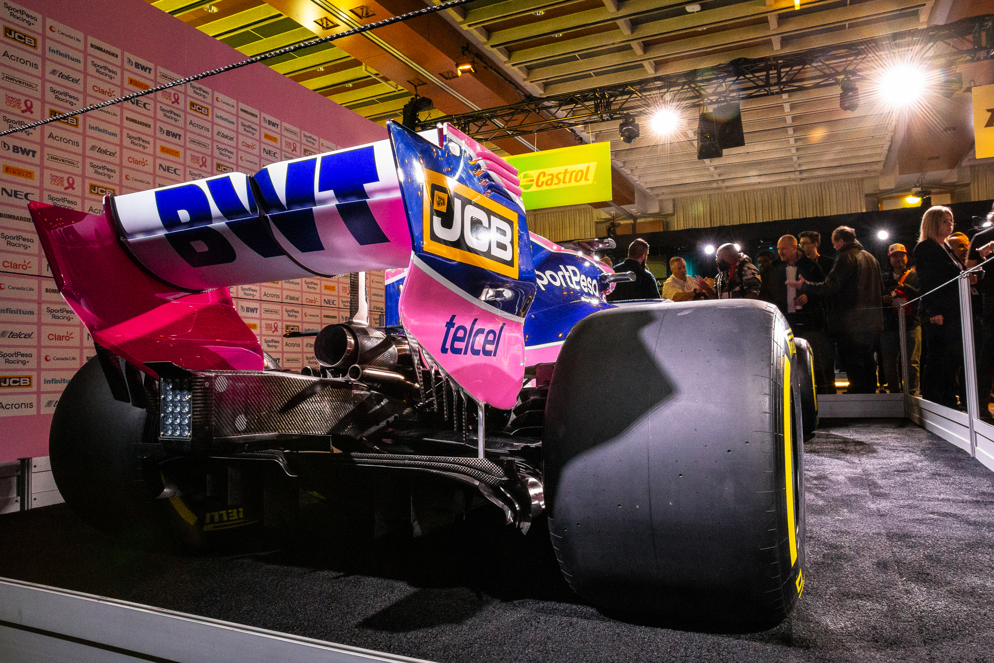  Toronto, Canada 13 Feb, 2019. SportPesa Racing Point F1 Team launch their 2019 car and livery at the John Bassett Theatre in Toronto, Canada. Credit: Gary Hebding Jr/Alamy Live News 