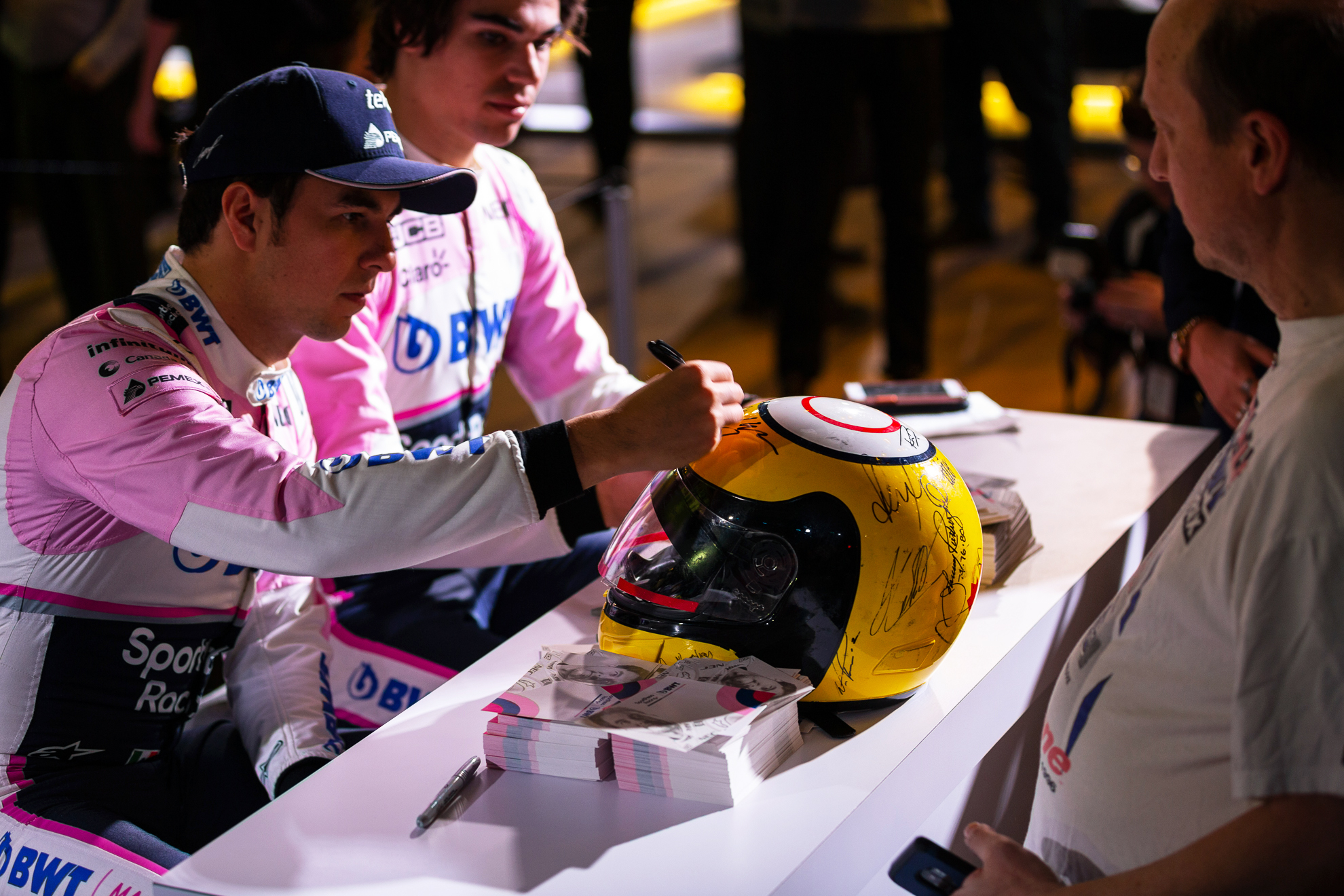  Toronto, Canada 13 Feb, 2019. SportPesa Racing Point F1 Team launch their 2019 car and livery at the John Bassett Theatre in Toronto, Canada. Credit: Gary Hebding Jr/Alamy Live News 