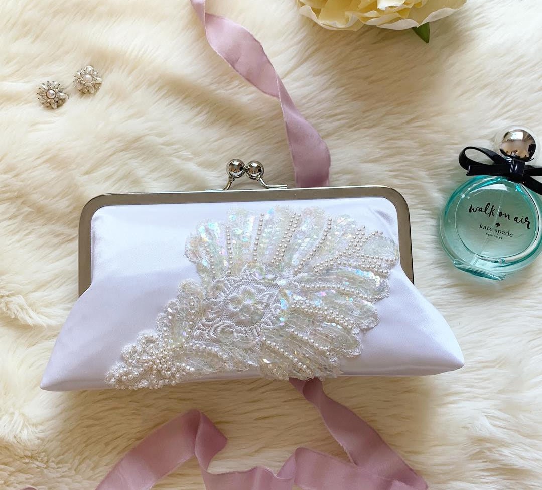 wedding clutch for bride from moms dress