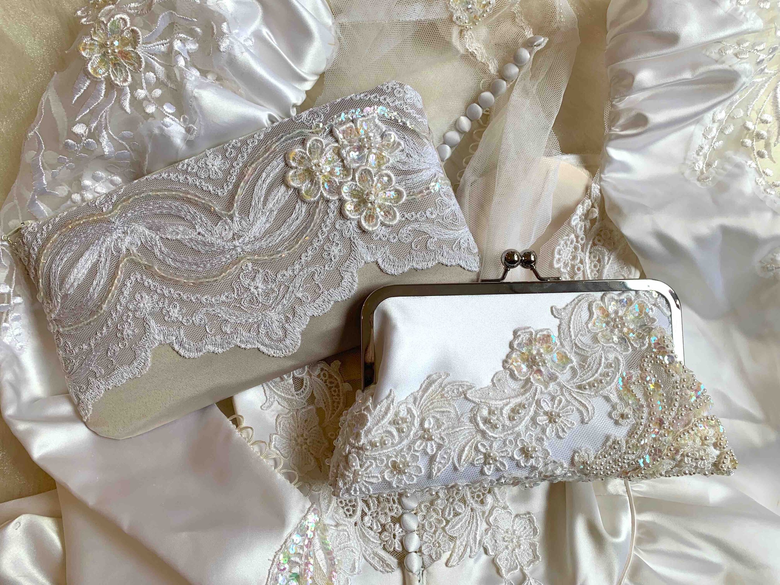 two clutches for sisters bride and maid of honor.jpg