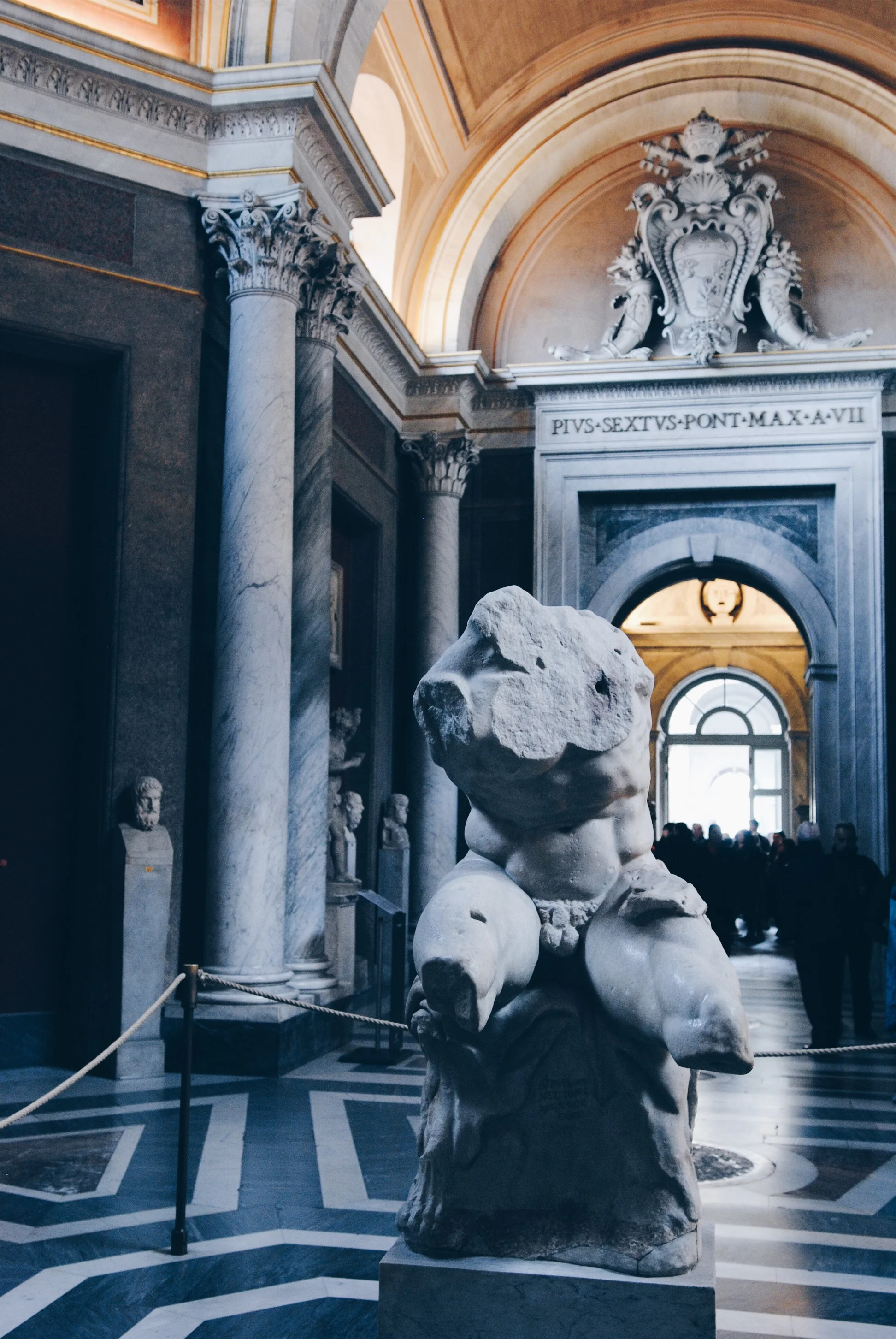 Hall of Muses: Belvedere Torso. Identity unknown, however it is thought to be of Ajax, contemplating suicide. This torso was inspirational towards many Renaissance artists, including Michelangelo. It is thought Saint Bartholemew of Michelangelo’s Last Judgement is modeled after it .