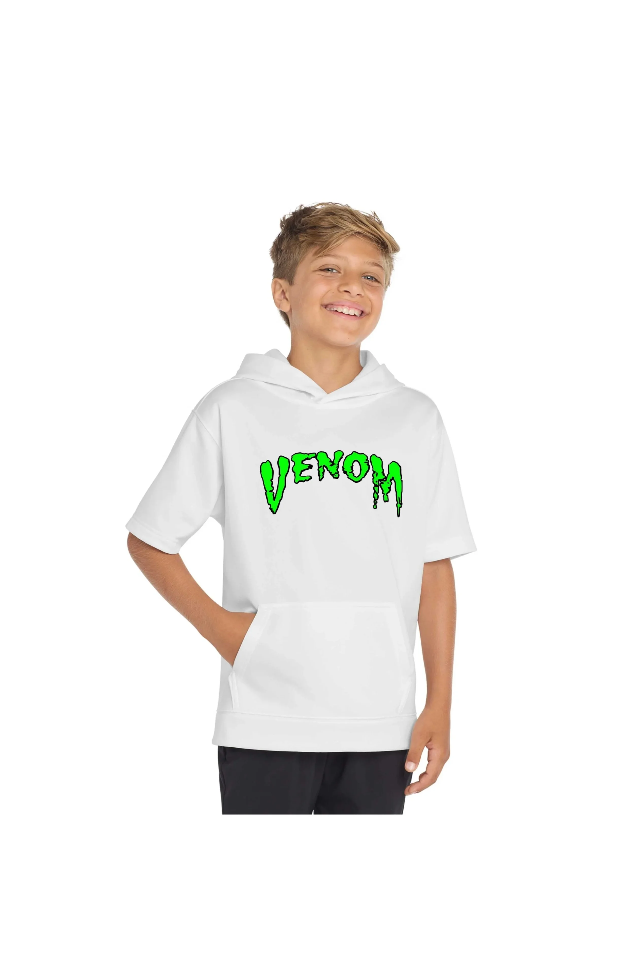Venom Sport-Tek Youth Sport-Wick Fleece Short Sleeve Hooded Pullover YST251