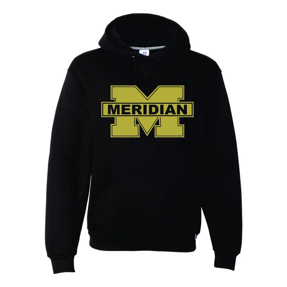 Meridian Trojans 10 Black Russell Athletic Hooded Sweatshirt — Hats Off