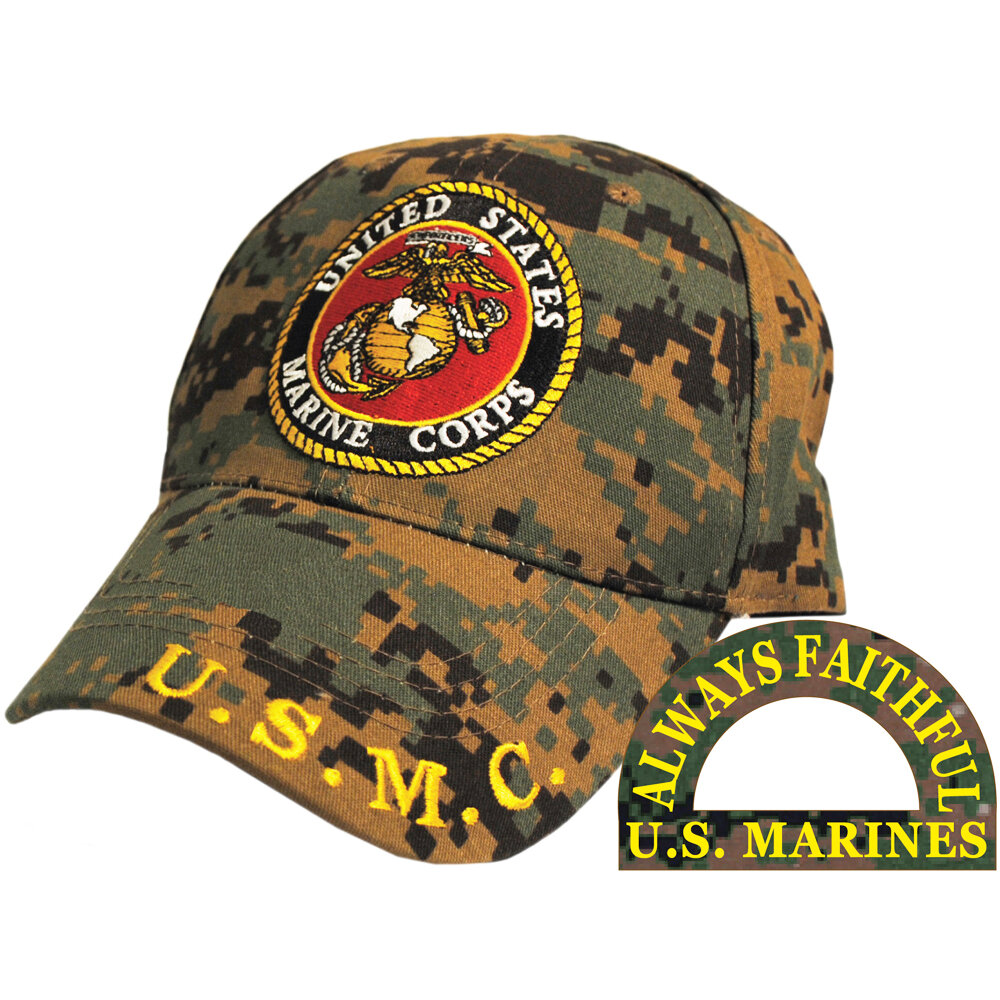 US Marine Corps Logo Camo Hat, #CP00324 — Hats Off