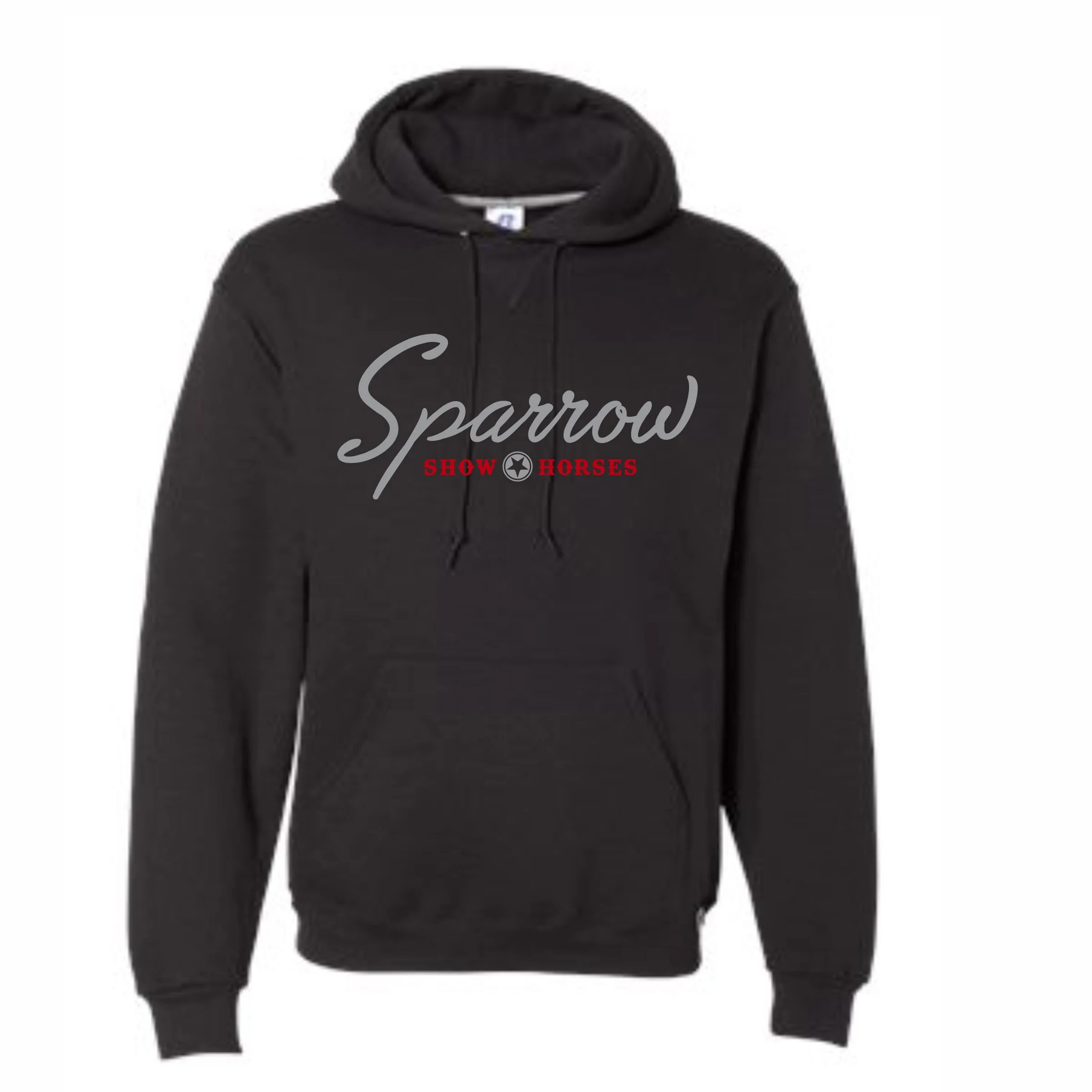 Sparrow Show Horses Black Hoody, Front.jpg