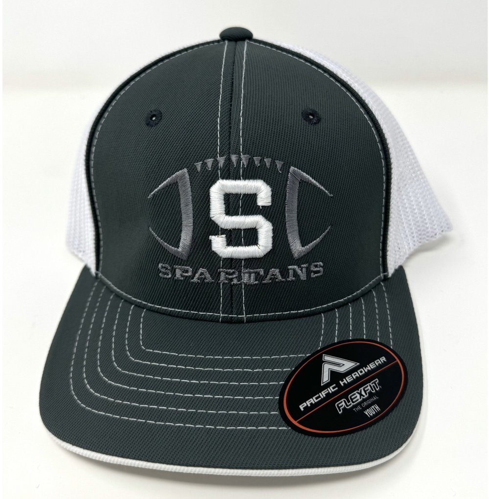 Pacific Headwear 404M Trucker PacFlex Cap - Columbia Blue/White, Mid-Profile, Pro-Stitched