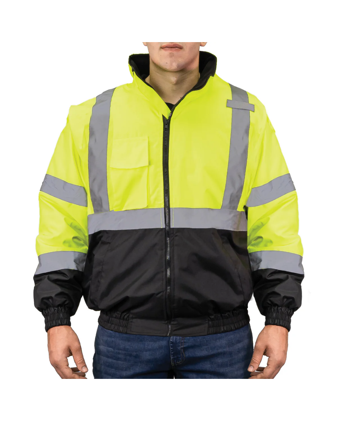 THE ECONO HI-VIS BLACK BOTTOM BOMBER JACKET 1320E