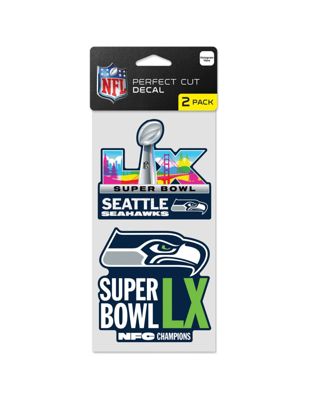NFC Champions Seattle Seahawks Perfect Cut Decal Set of two 4"x4" 20479426