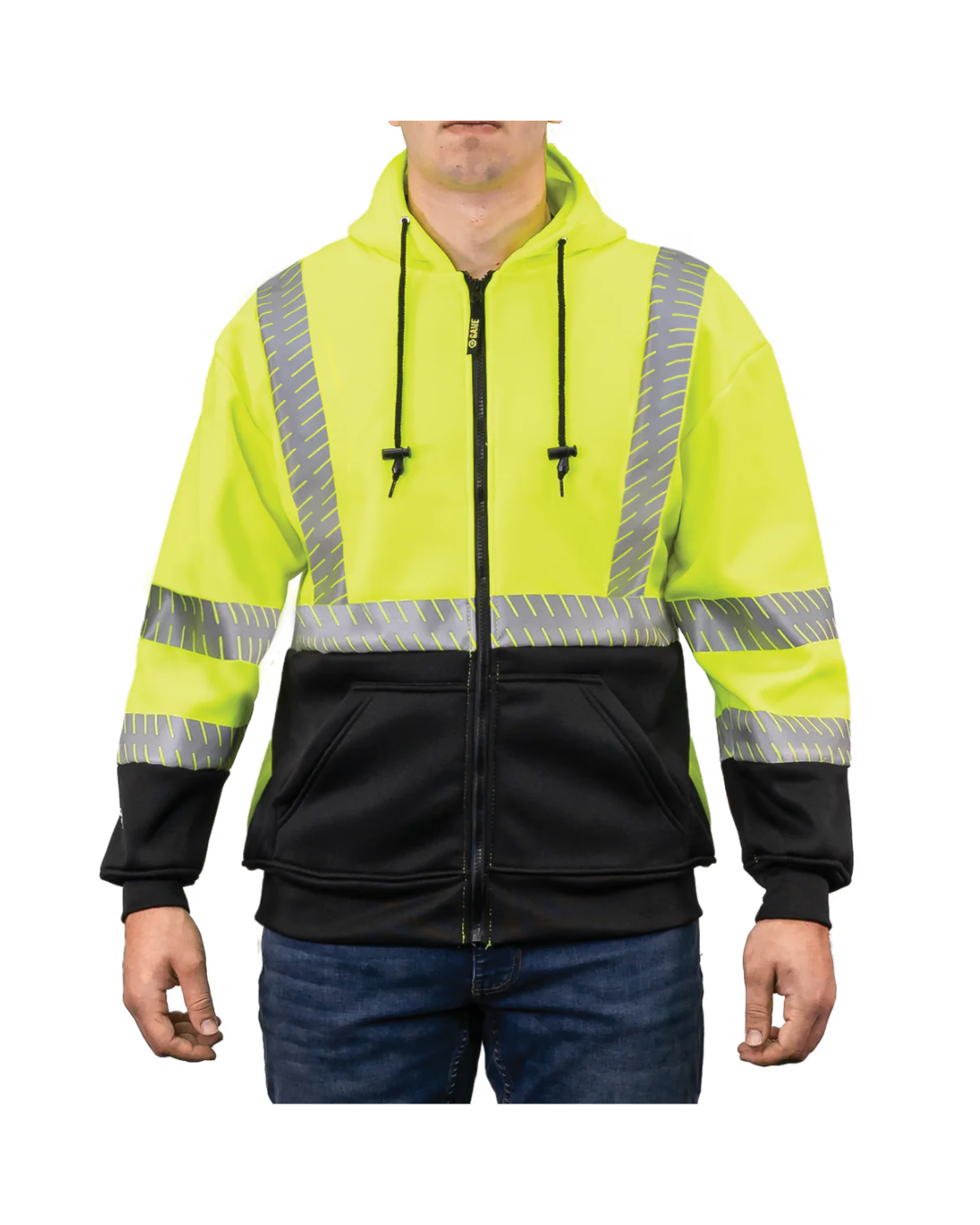 The Hi-Vis Full Zip Hoodie With Segmented Reflective Tape 865E