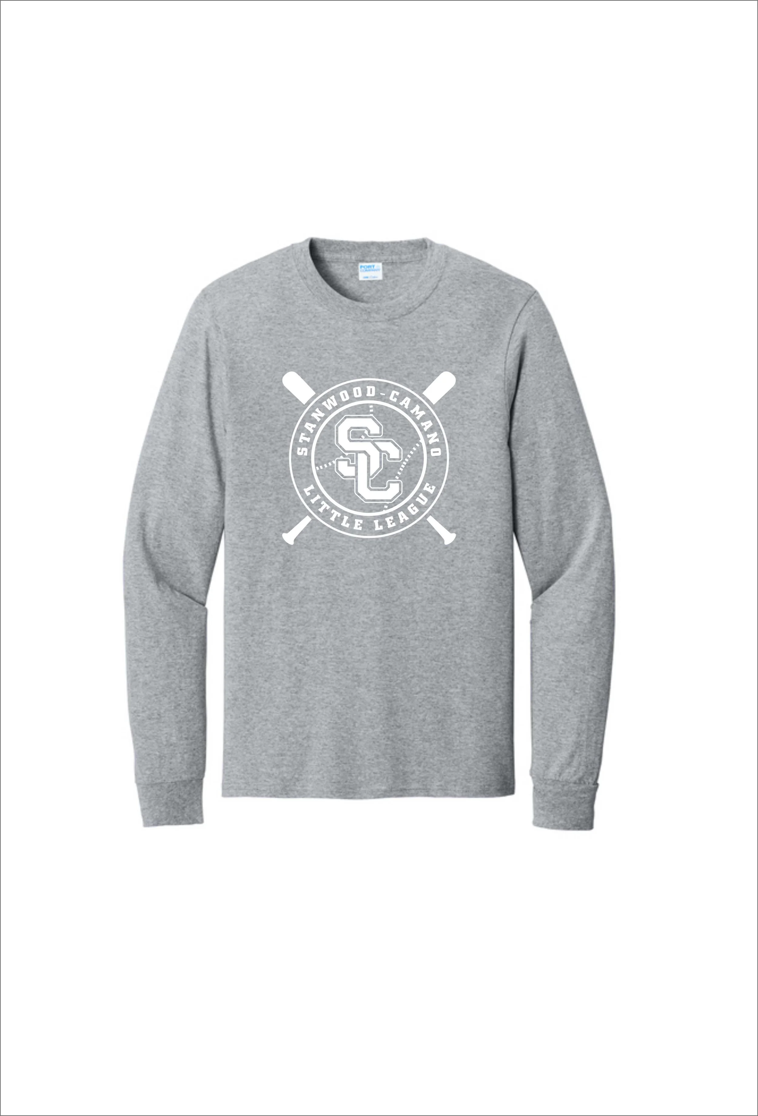 SCLL Bats Port & Co Long Sleeve Cotton Tee PC54LS/PC54YLS