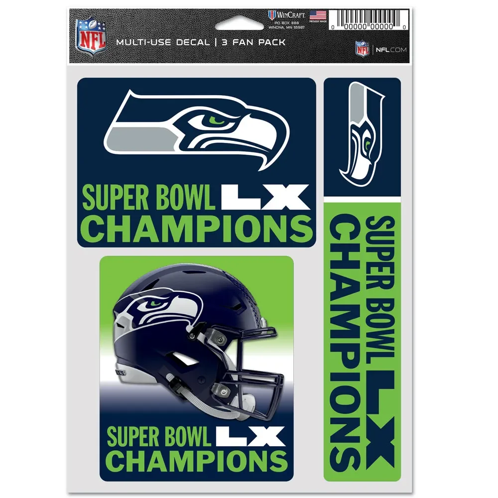 Super Bowl Champions Seattle Seahawks Multi Use 3 Fan Pack 20564126