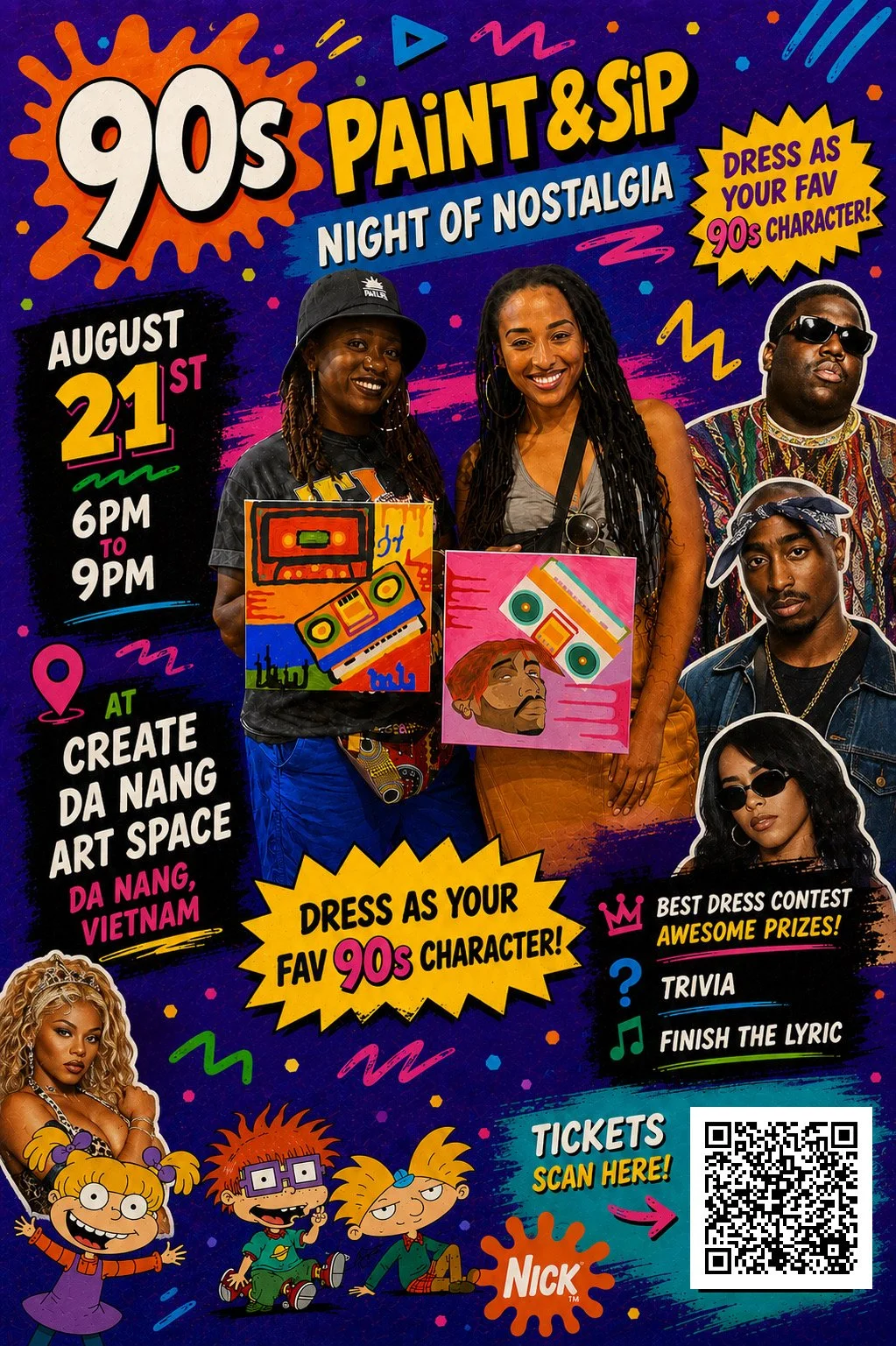 90's Paint &amp; Sip - Nite of Nostalgia 