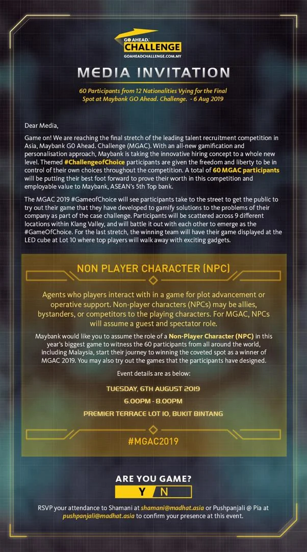 60 Participants from 12 Nationalities Vying for the Final Spot at Maybank Go Ahead. Challenge- 6 August