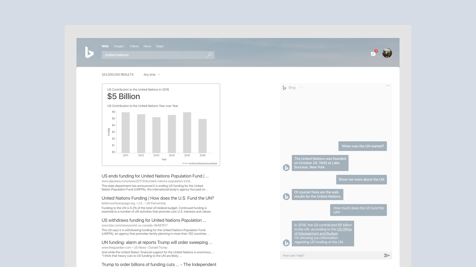Bing will be able to dynamically change the search result based on what Alex asks it. Showing him the information he needs without having to dig through different queries.