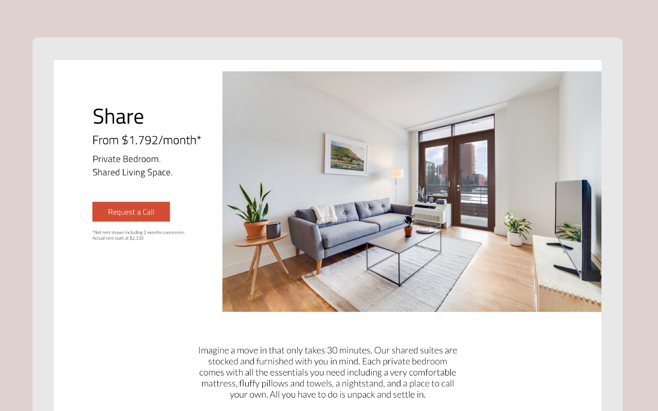 The description of this home's different living options now feature pricing and other informations more prominently