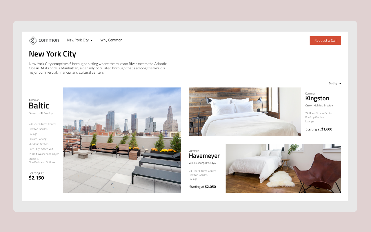 The final navigation redesign focuses on each cities and the key information of each home