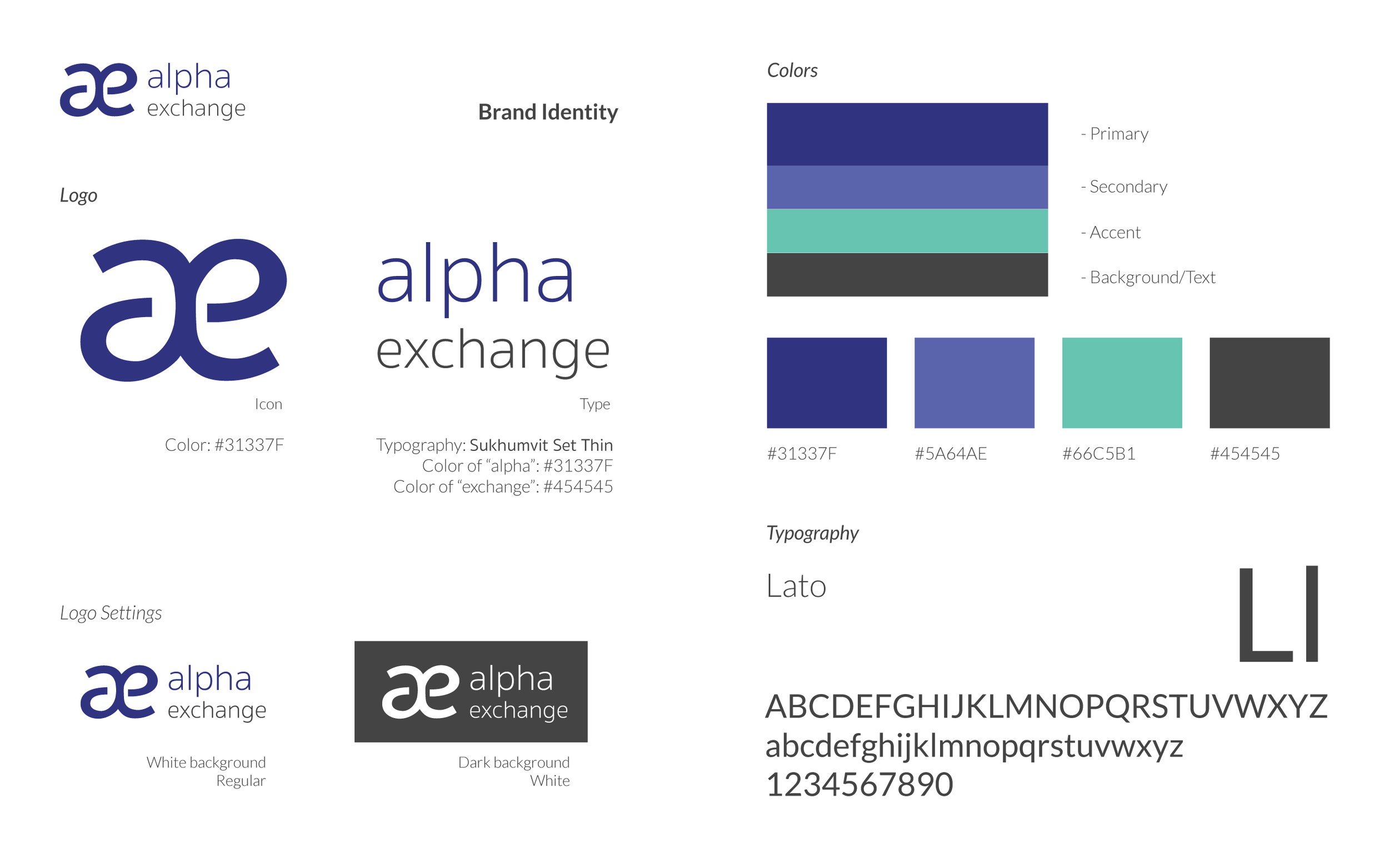 Alpha Exchange's refreshed visual brand style guide