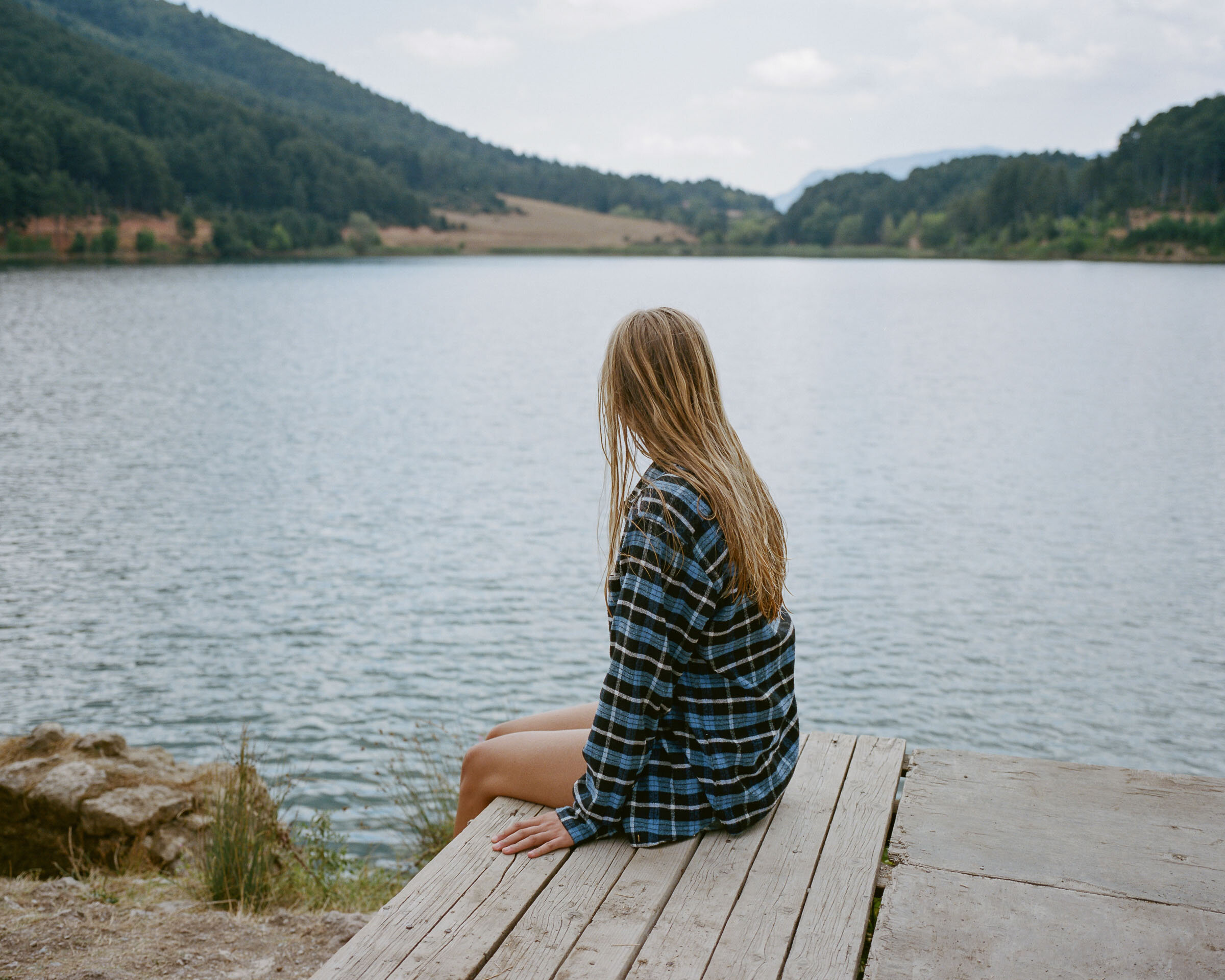 girl relaxing in lake doxa, corinthia, 2014