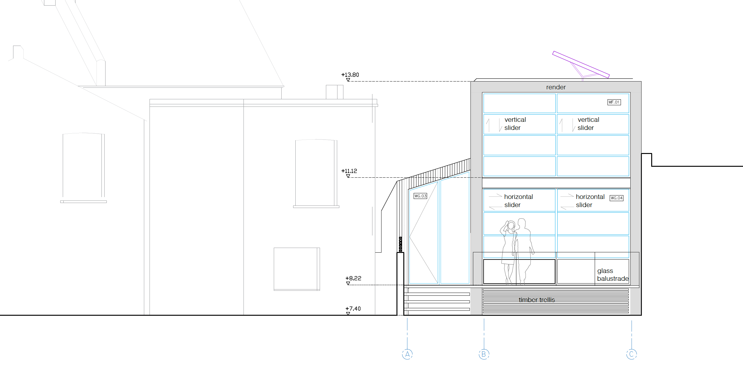architektas - grove house - rear elevation.png