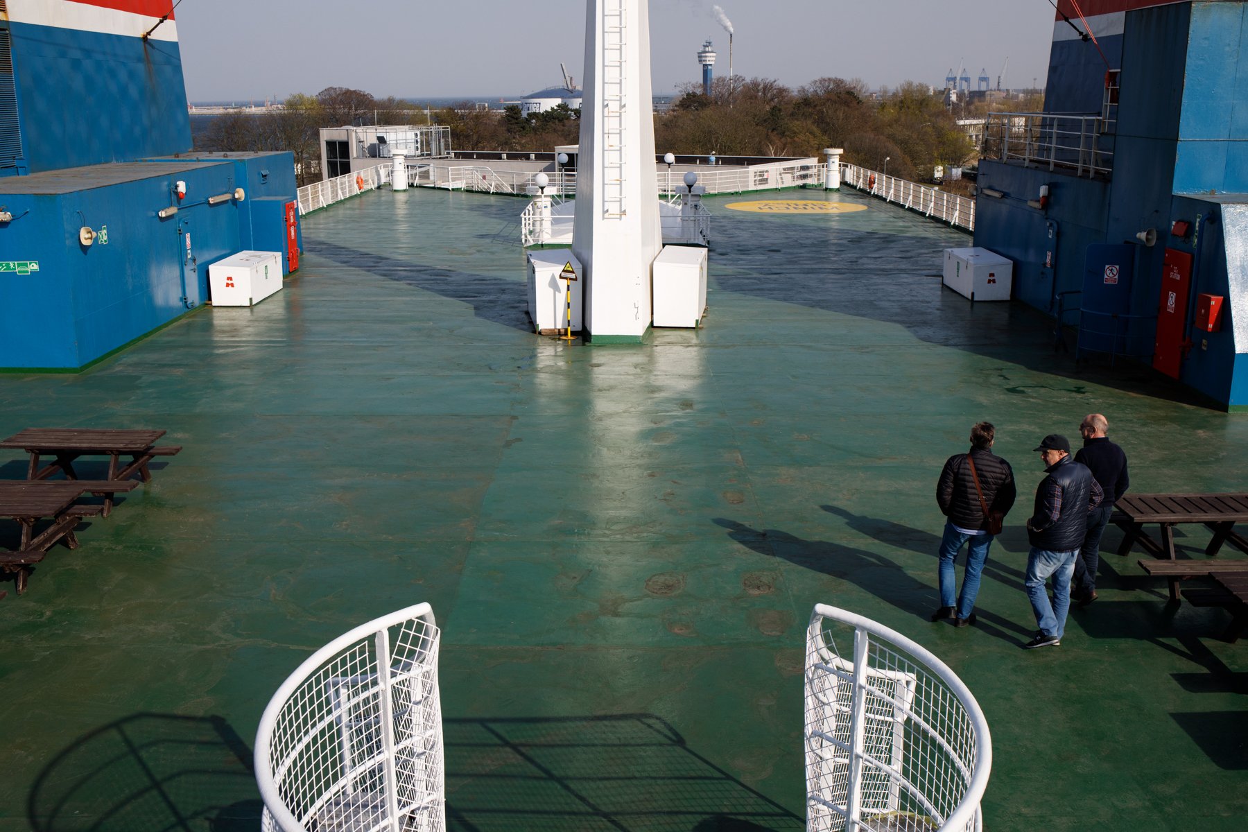  Passengers taking in the fresh air before  Wawel  departs Gdańsk. 