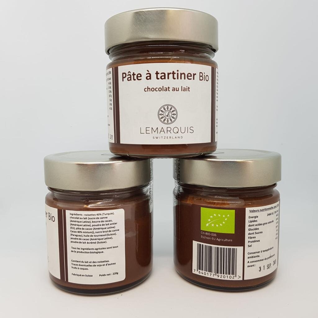 Pâte à tartiner Chocolat au lait Bio