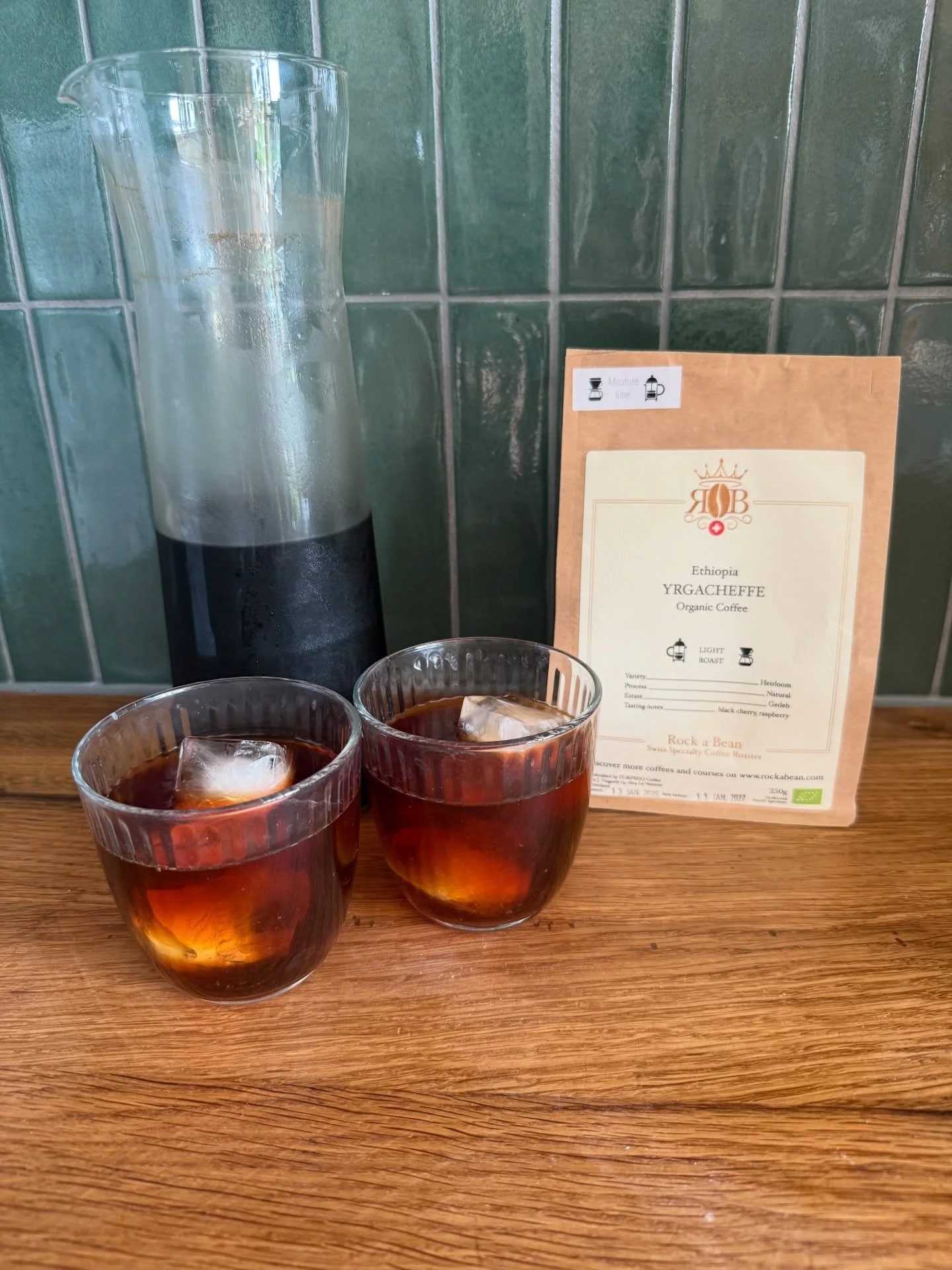 Caf&eacute; glac&eacute;, infus&eacute; &agrave; froid 8h, avec le caf&eacute; Ethiopia Yrgacheffe nature de @rockabean