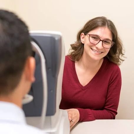 Megan is one of our technicians, and you’ll also find her saving us at the front desk and optical shop. She recently took a few months off to practice using the autorefractor to play peek-a-boo. She sees you.