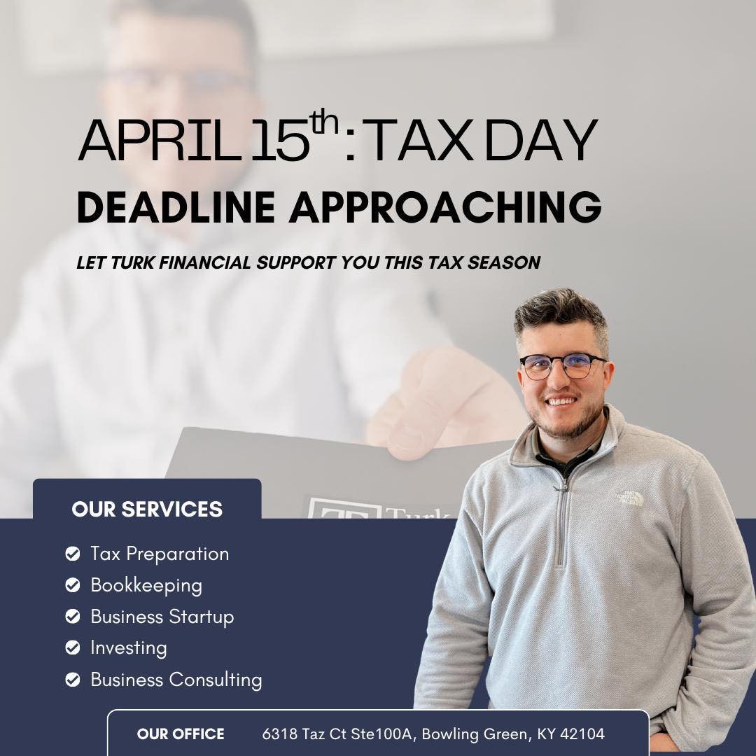 The countdown to Tax Day is ON ⏳
If taxes have been sitting on your to-do list&hellip; this is your sign 👀 Let Turk Financial handle the numbers so you can focus on what matters most.

✔️ Easy
✔️ Stress-free
✔️ Done right

📲 Head to our website to 