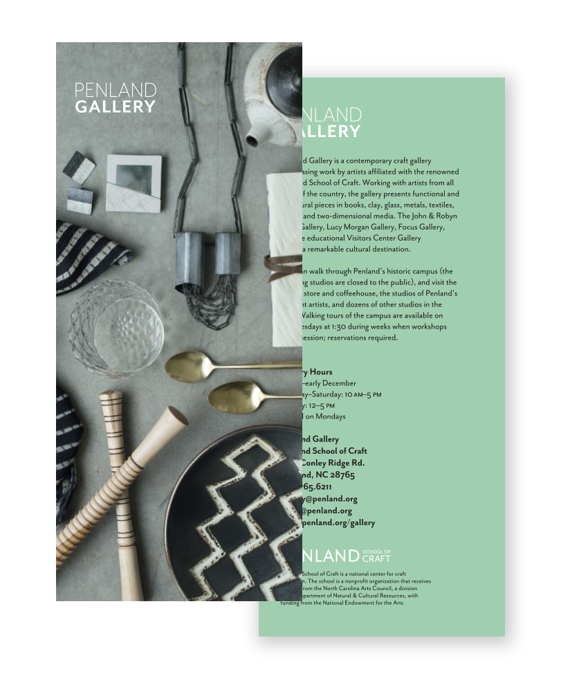 Penland Gallery rack card design