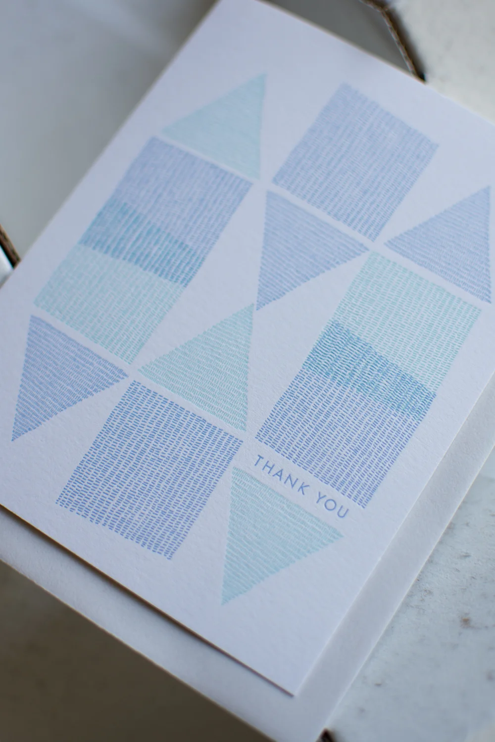 Blue Thank You Letterpress Notecard