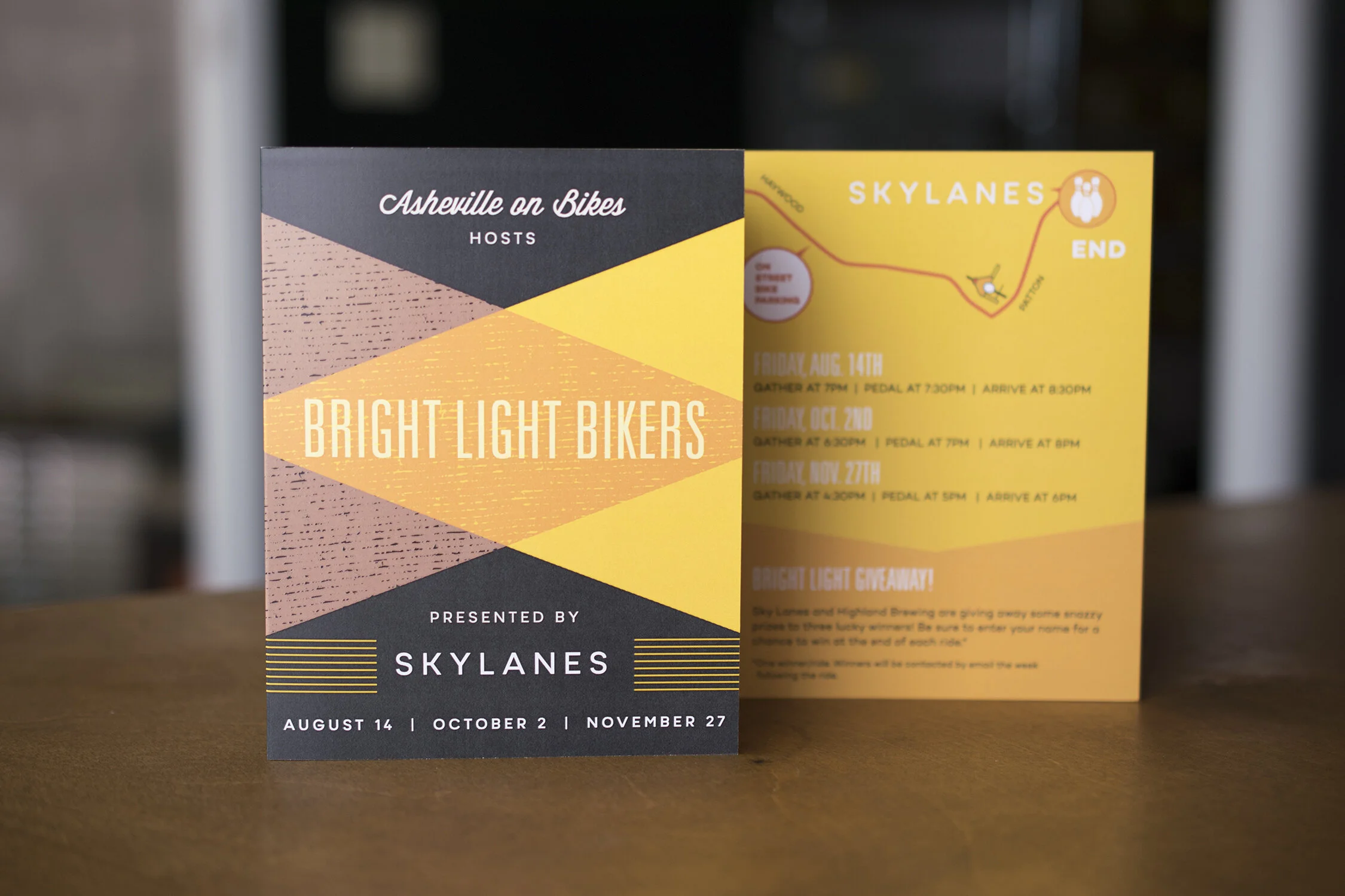 Bright light bikers event design.