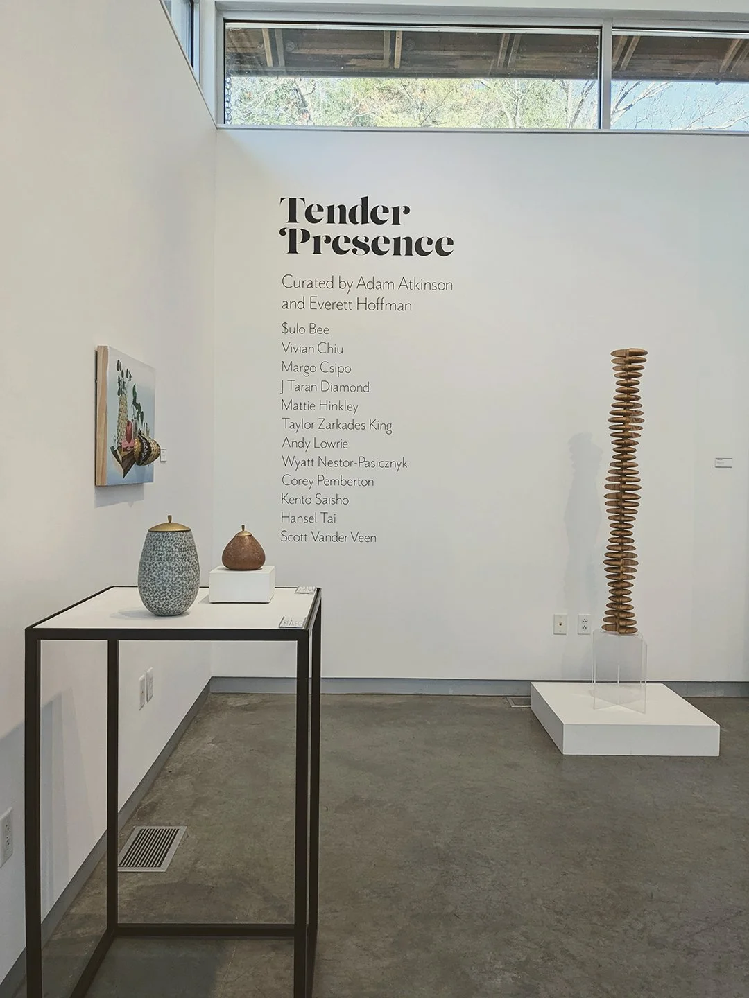 View of Penland Gallery with exhibition vinyl