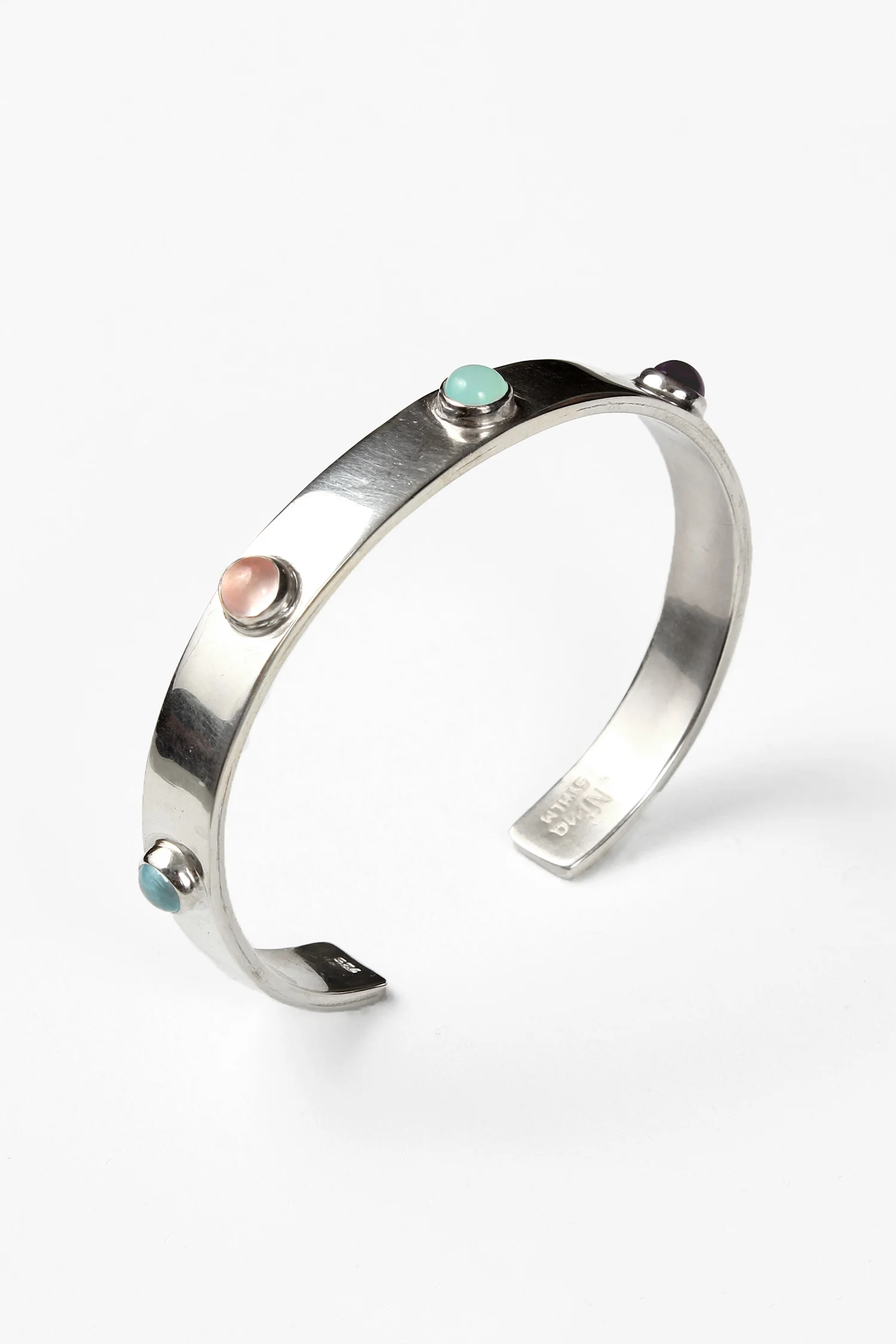 nina sthlm Cuff bracelet silver gemstones