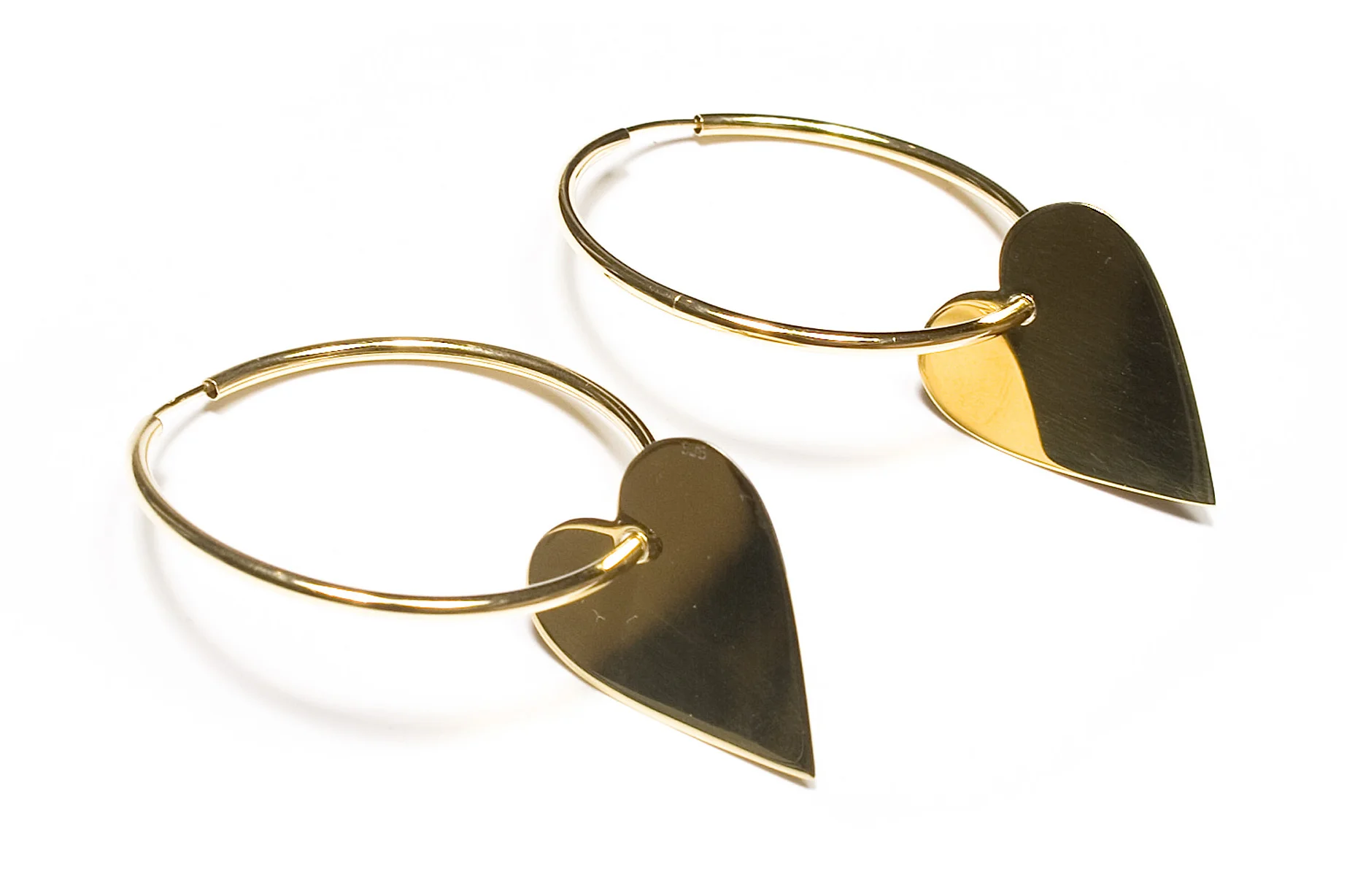 Hoops earrings Hearts Gold