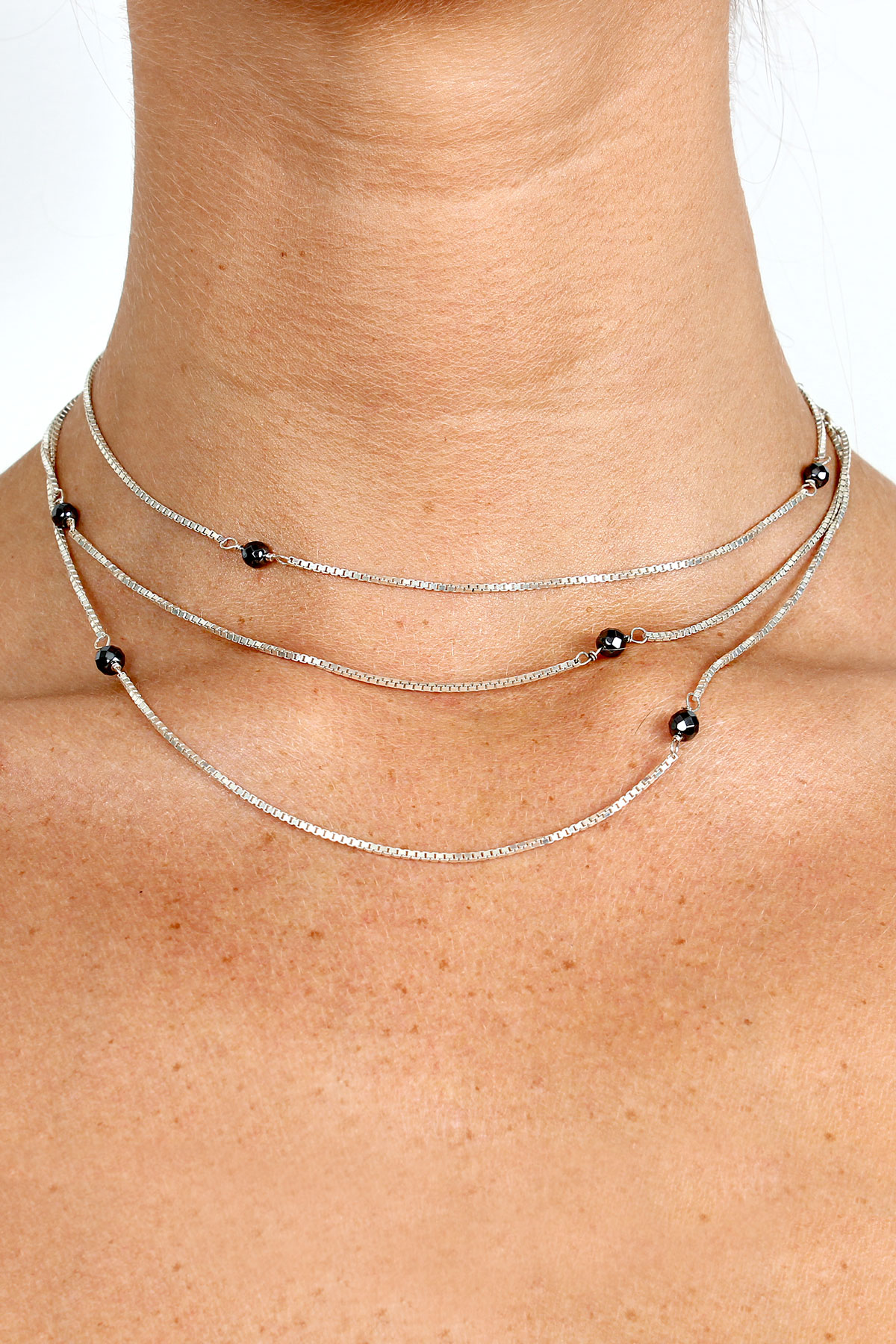 Nina STHLM bracelet necklace silver chain onyx