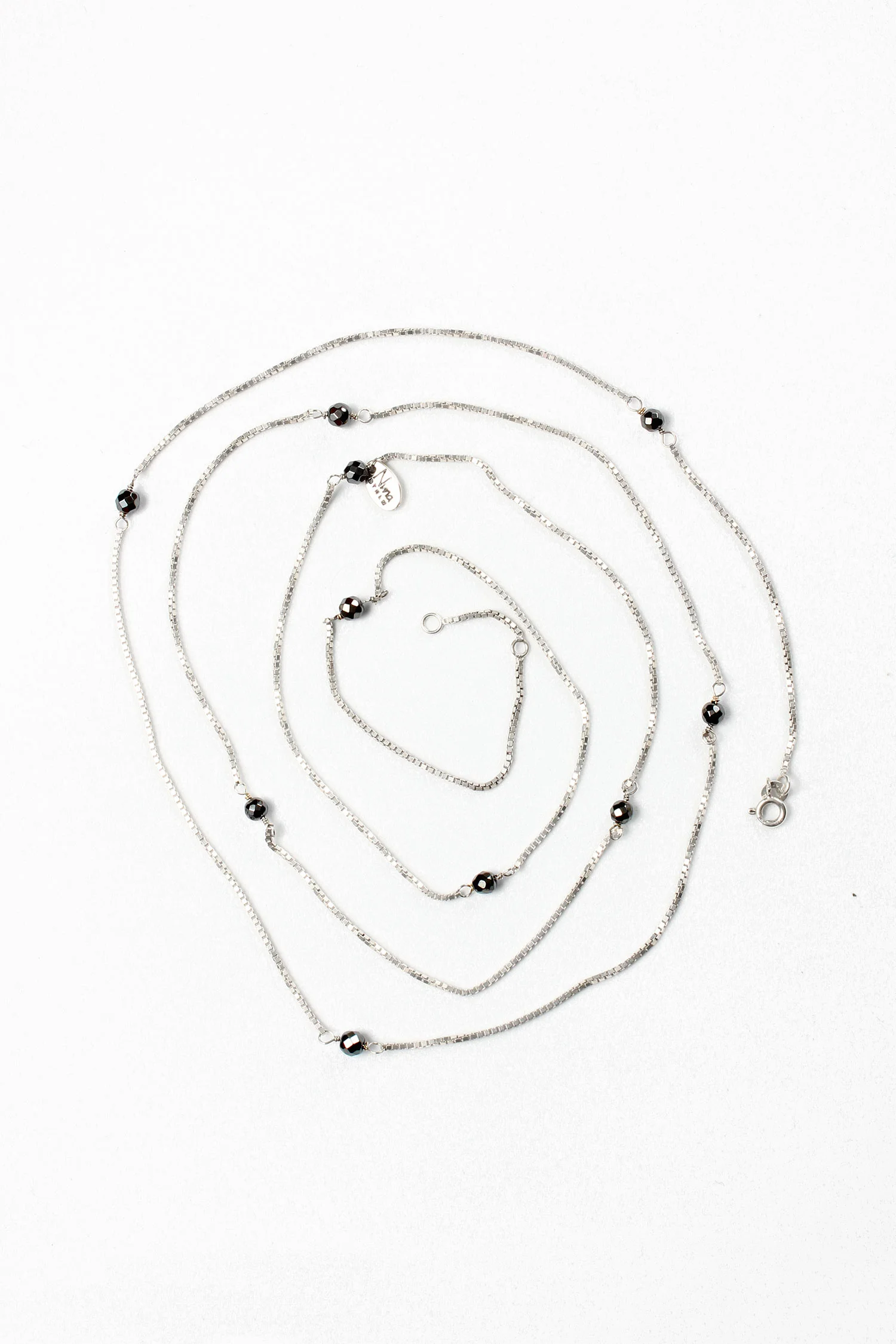 Nina STHLM bracelet necklace silver chain onyx