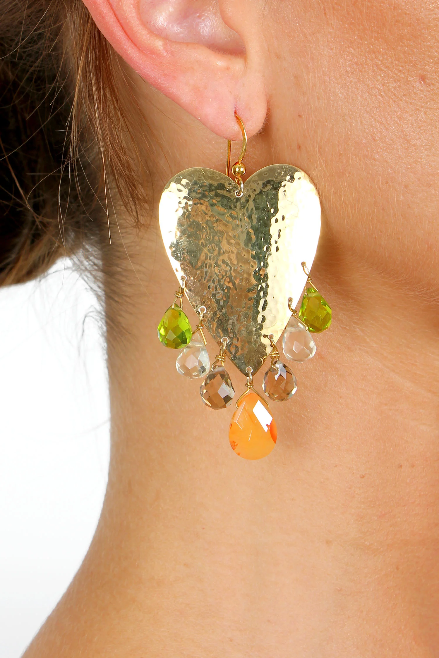 nina sthlm earrings gold plated hearts briolettes