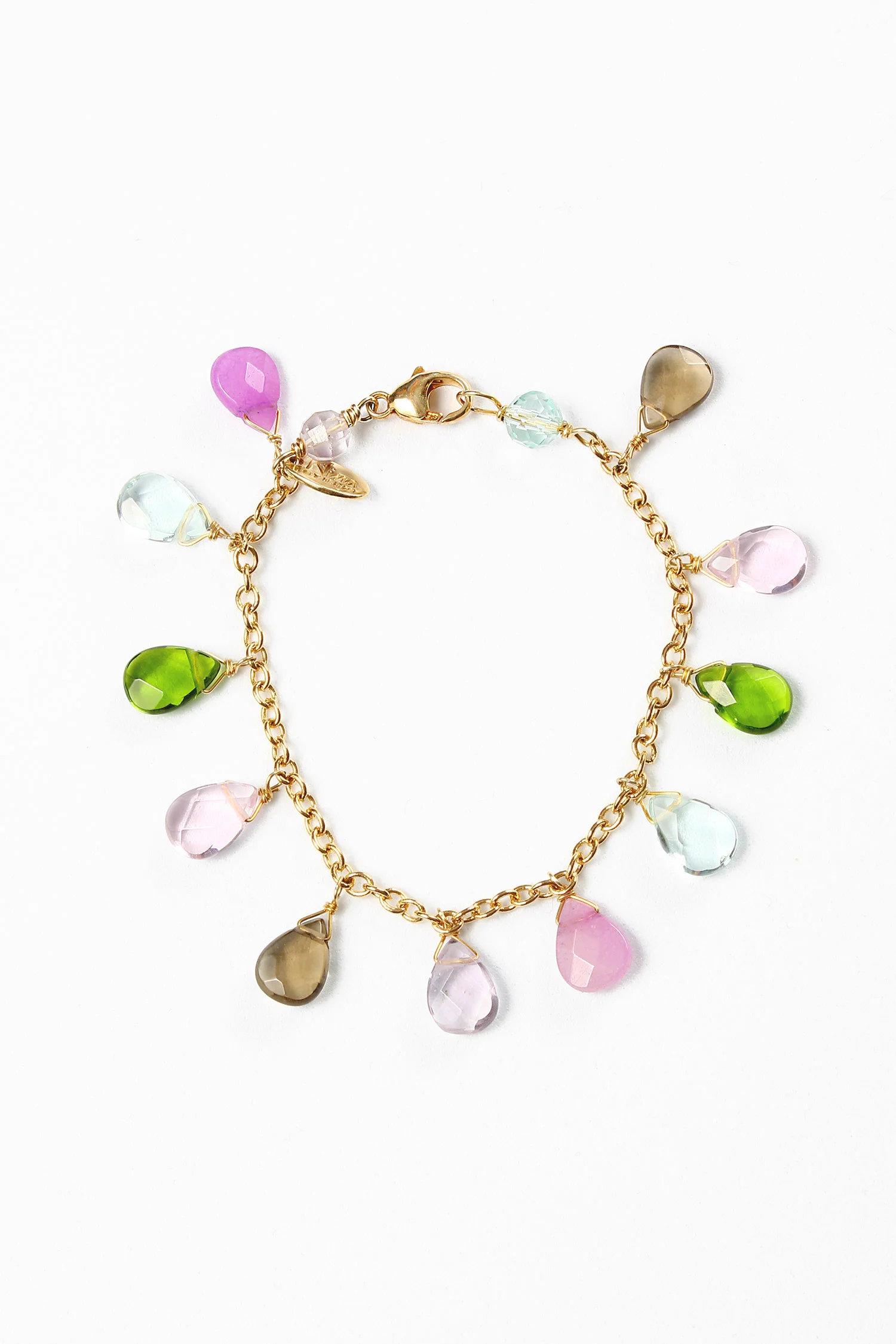 nina sthlm bracelet briolettes gemstones gold plated