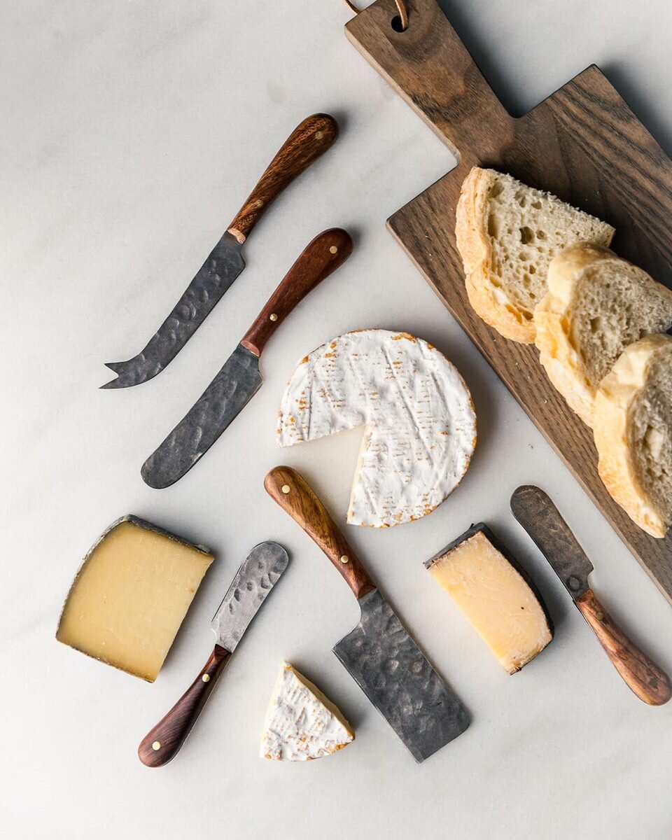 Set Of 4 Artisan Forged Cheese Knives