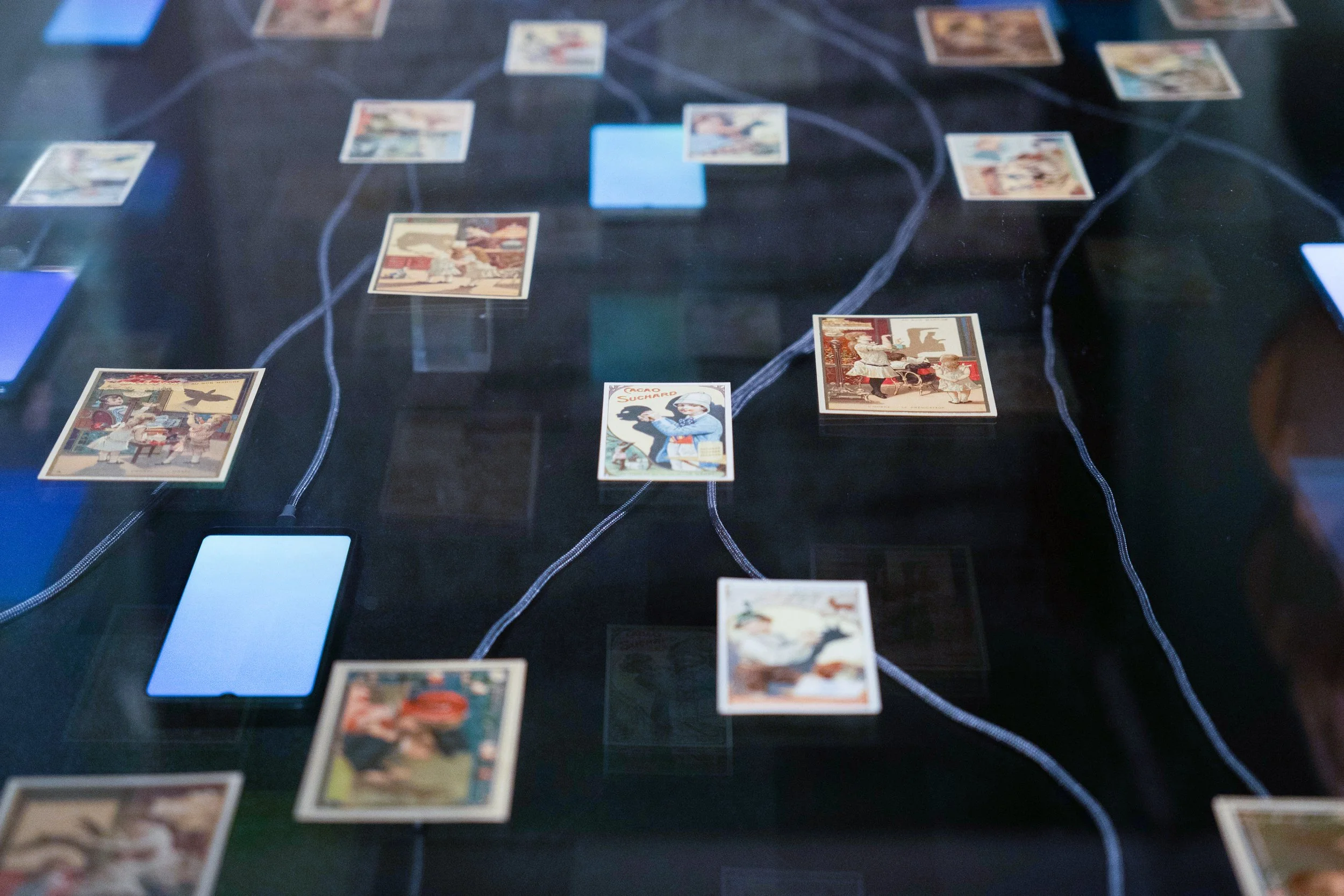 Exhibition view of Finger Plays: From Shadow Theatre to Social Networks by Yannick Jacquet.