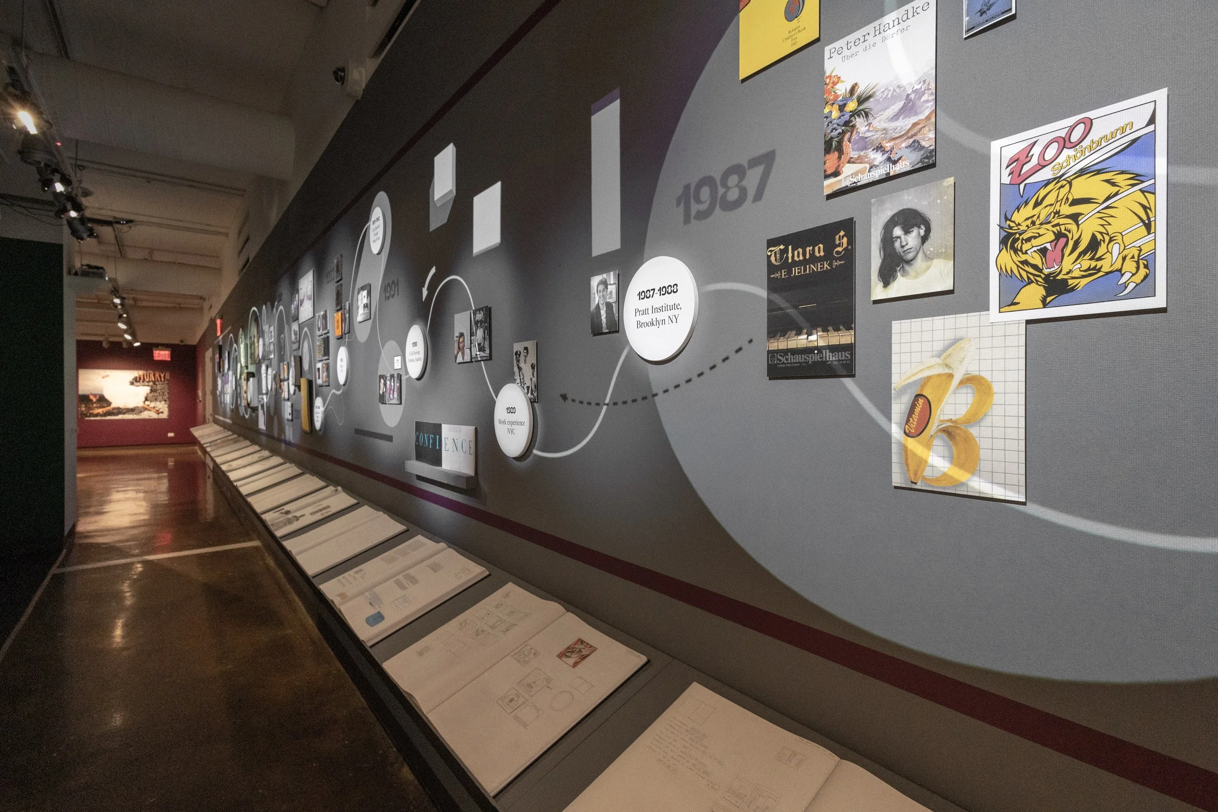 Large-scale animated timeline created by Yannick Jacquet for Stefan Sagmeister’s exhibition