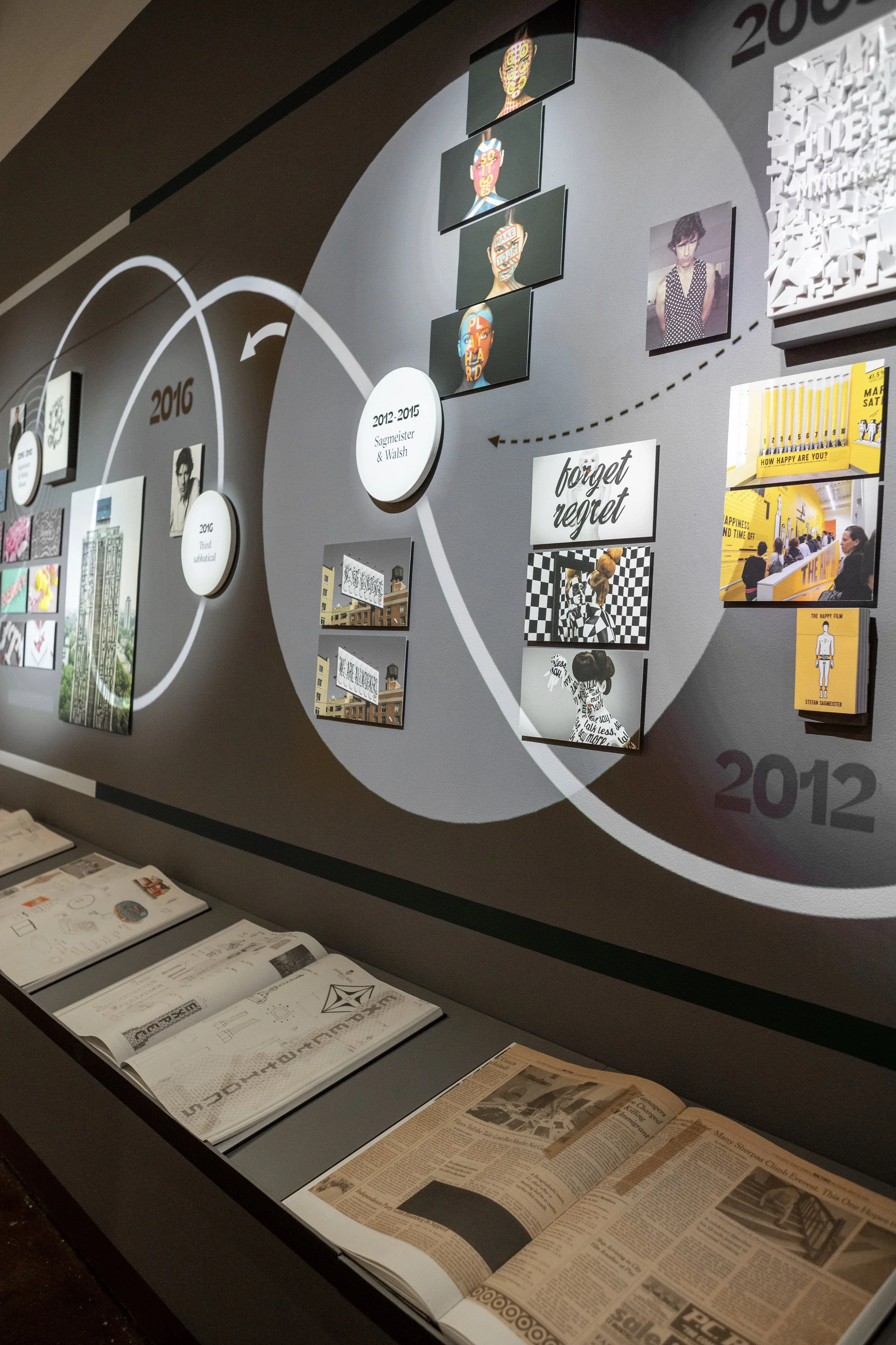Contemporary exhibition scenography designed by Yannick Jacquet for The Masters Series in New York.
