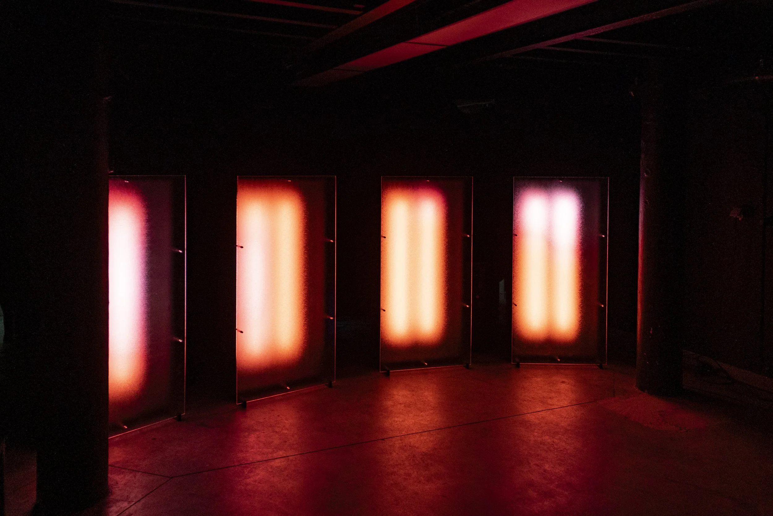 Experimental light modules developed for the evolving installation Monochrome by Yannick Jacquet and Otto Lindholm