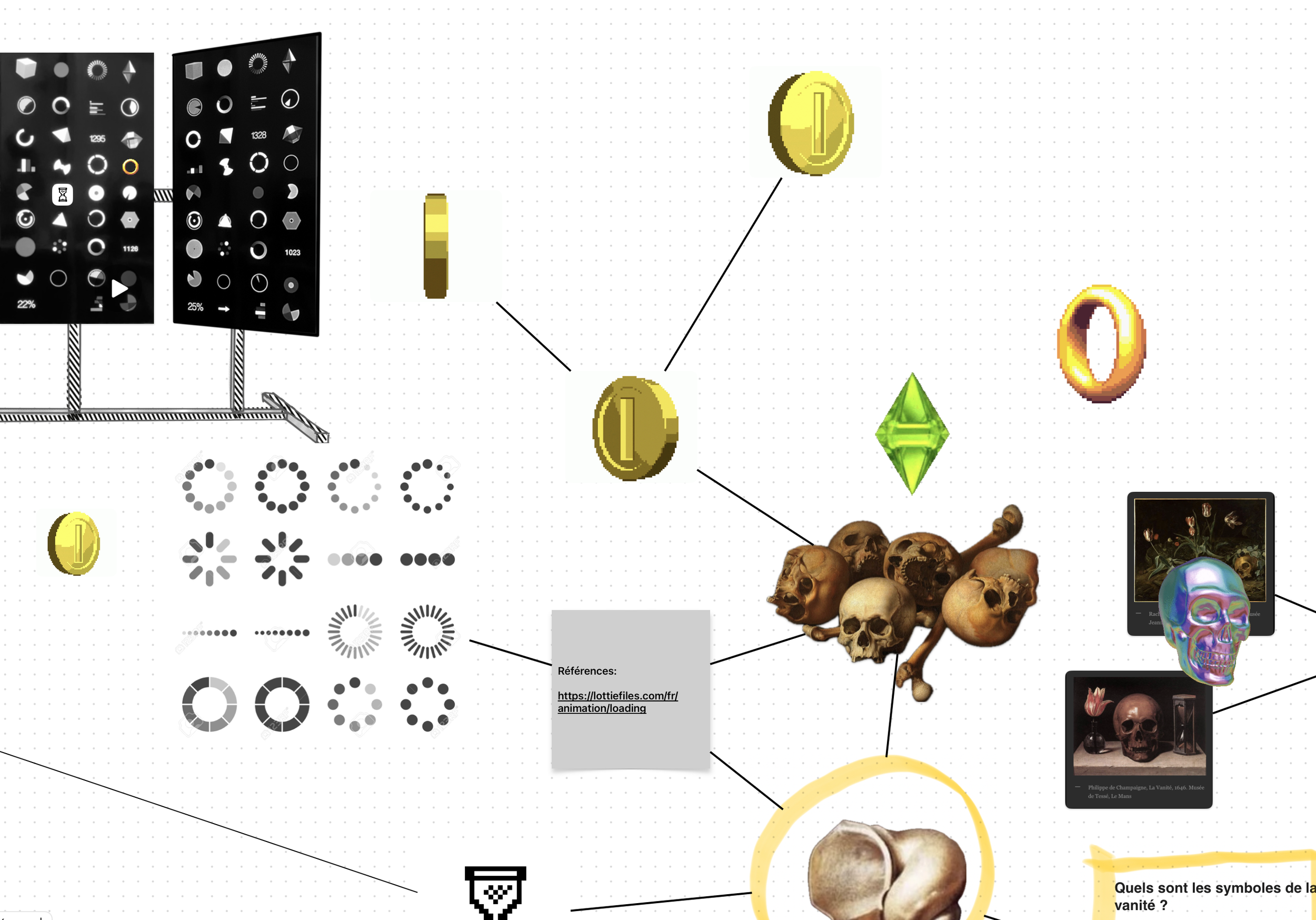 Visual research and conceptual studies for Still Loading