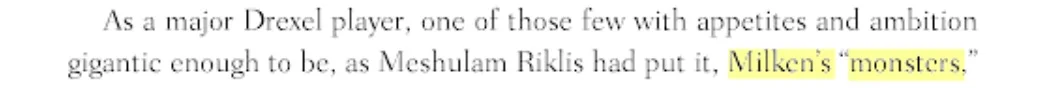 From ‘The Predator’s Ball,’ by Connie Bruck.