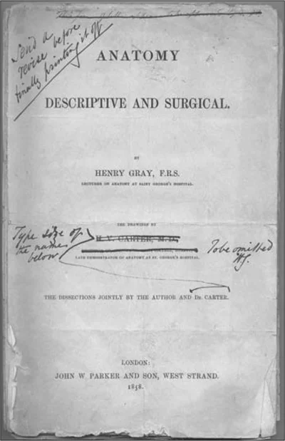 Gray's markings on the first edition's title page, downplaying Carter's contributions and his titles