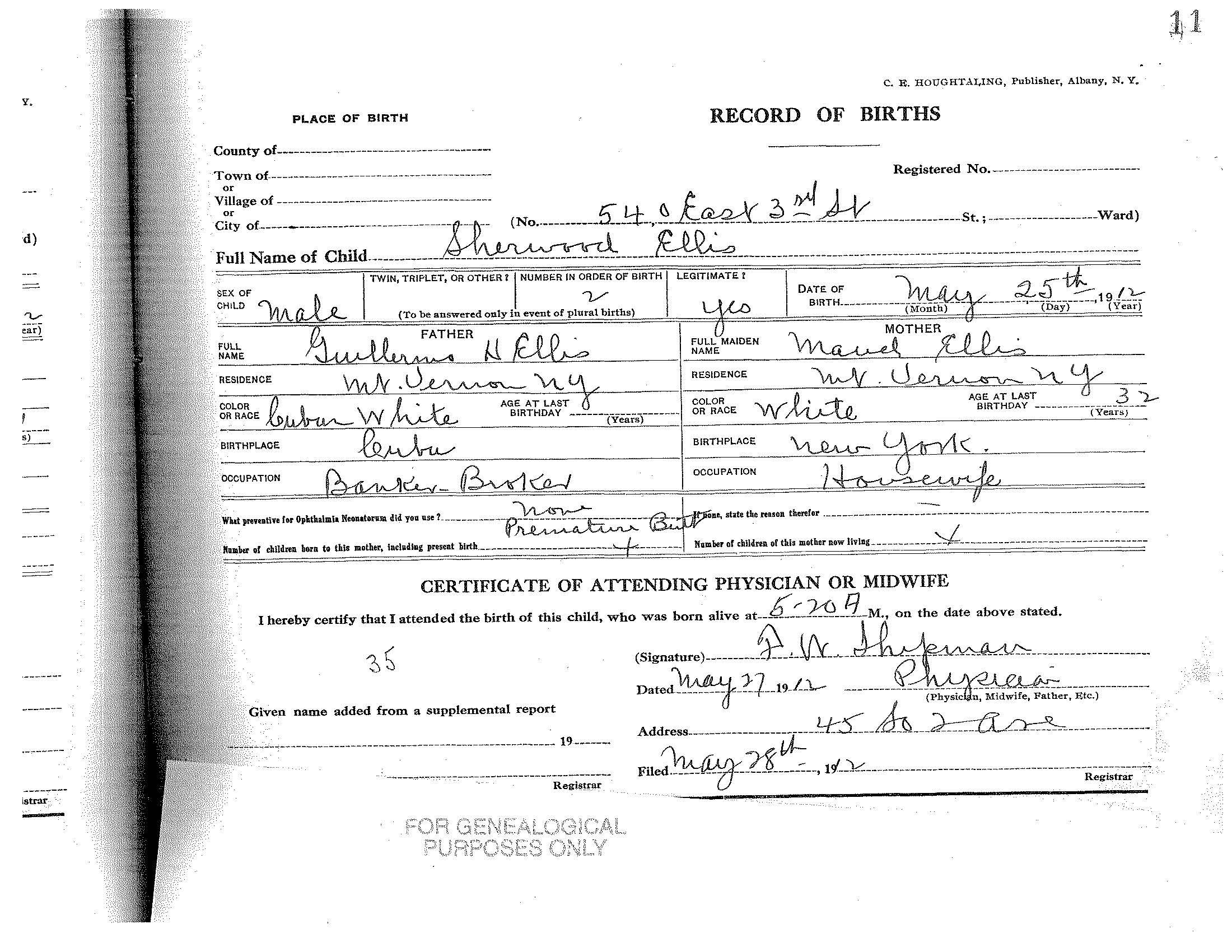 Children's Birth Certificates