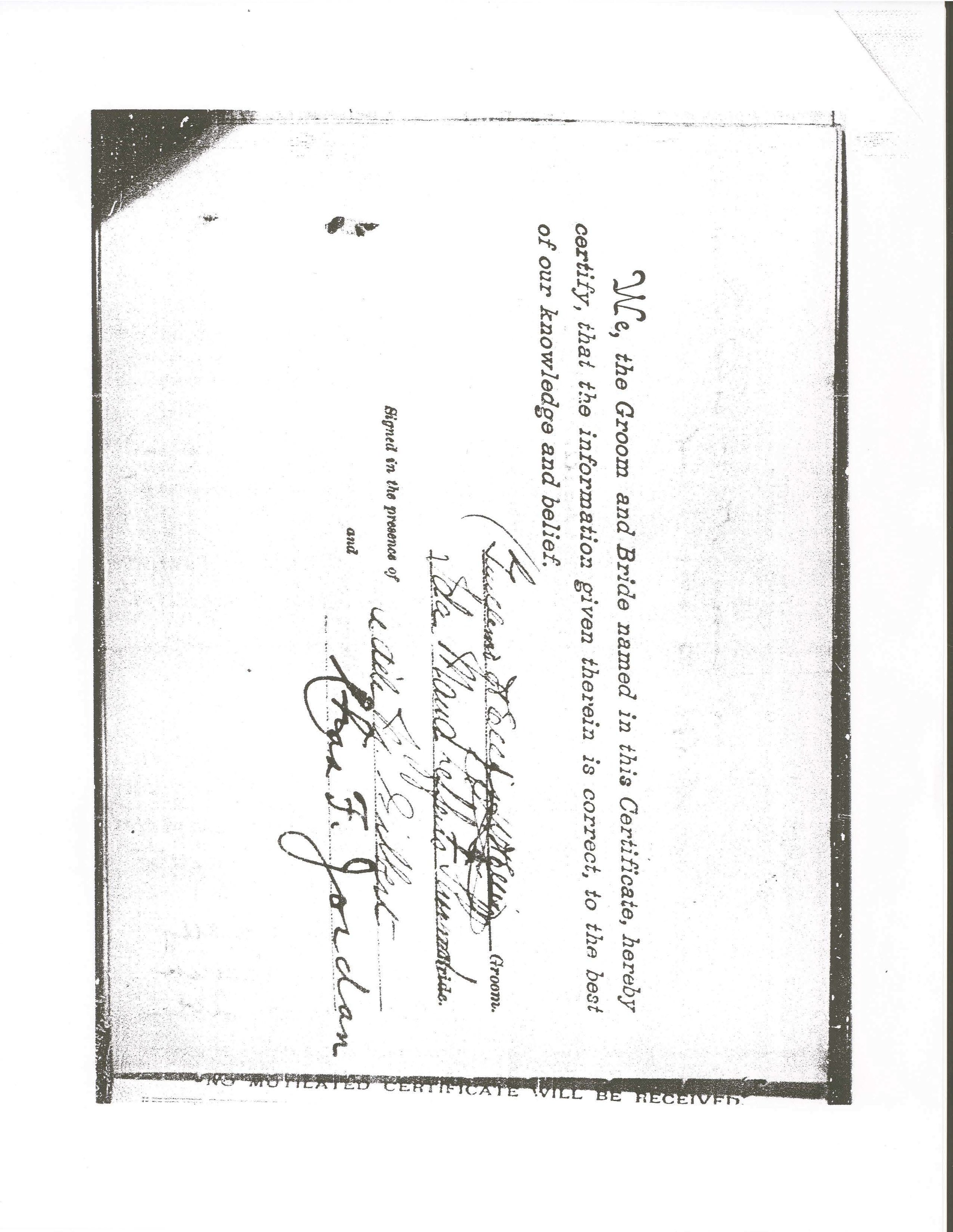 Marriage Certificate, 1903