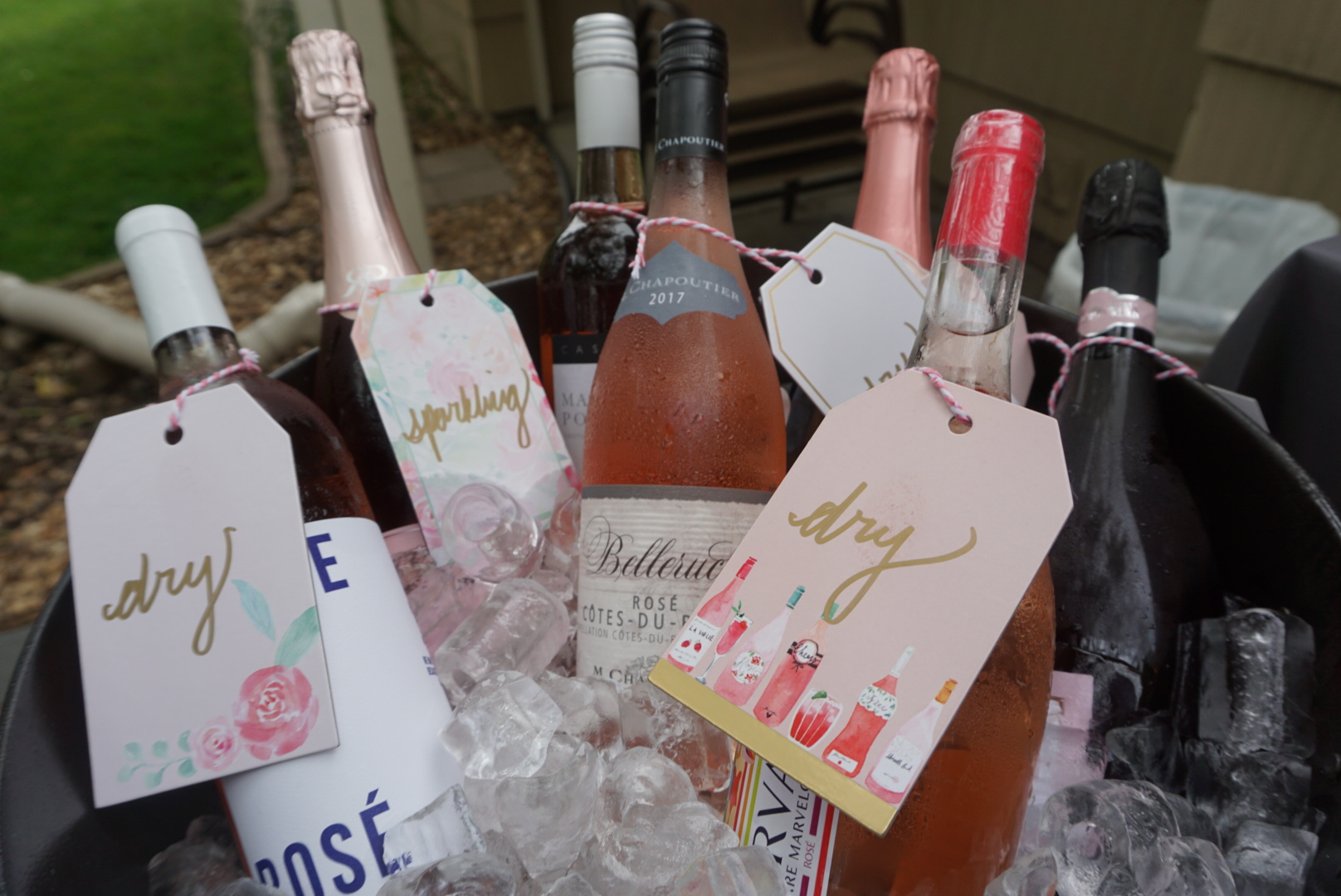   Rosé wine bar filled with sparkling, dry, and sweet options.  