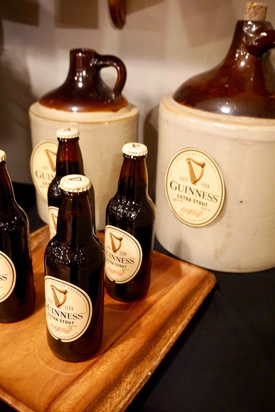  Turn vintage whisky jugs into Guinness decorations for your St. Patrick’s Day party. 